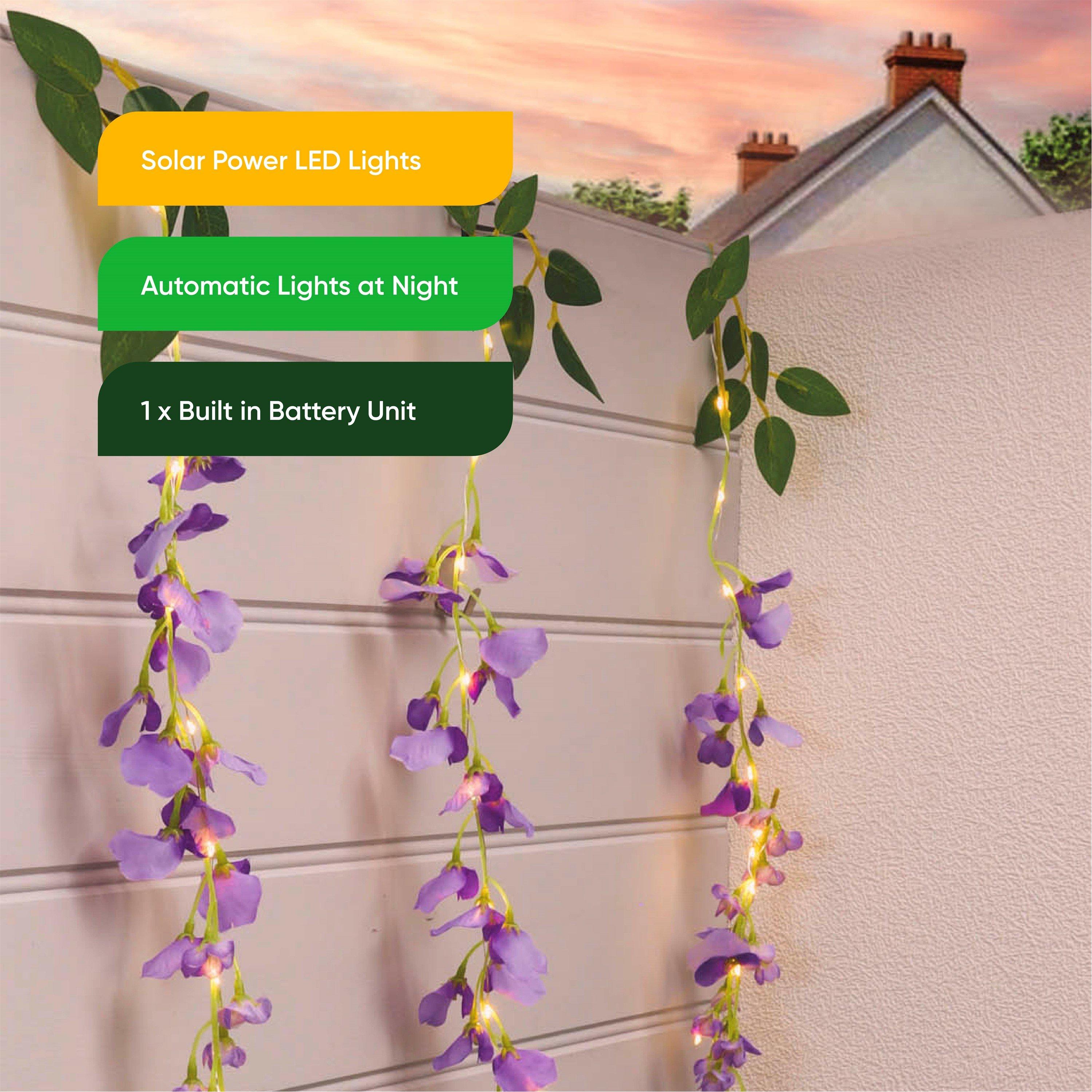 Multi - Streetwize - Solar Decorative Wisteria Flower Lights - 6