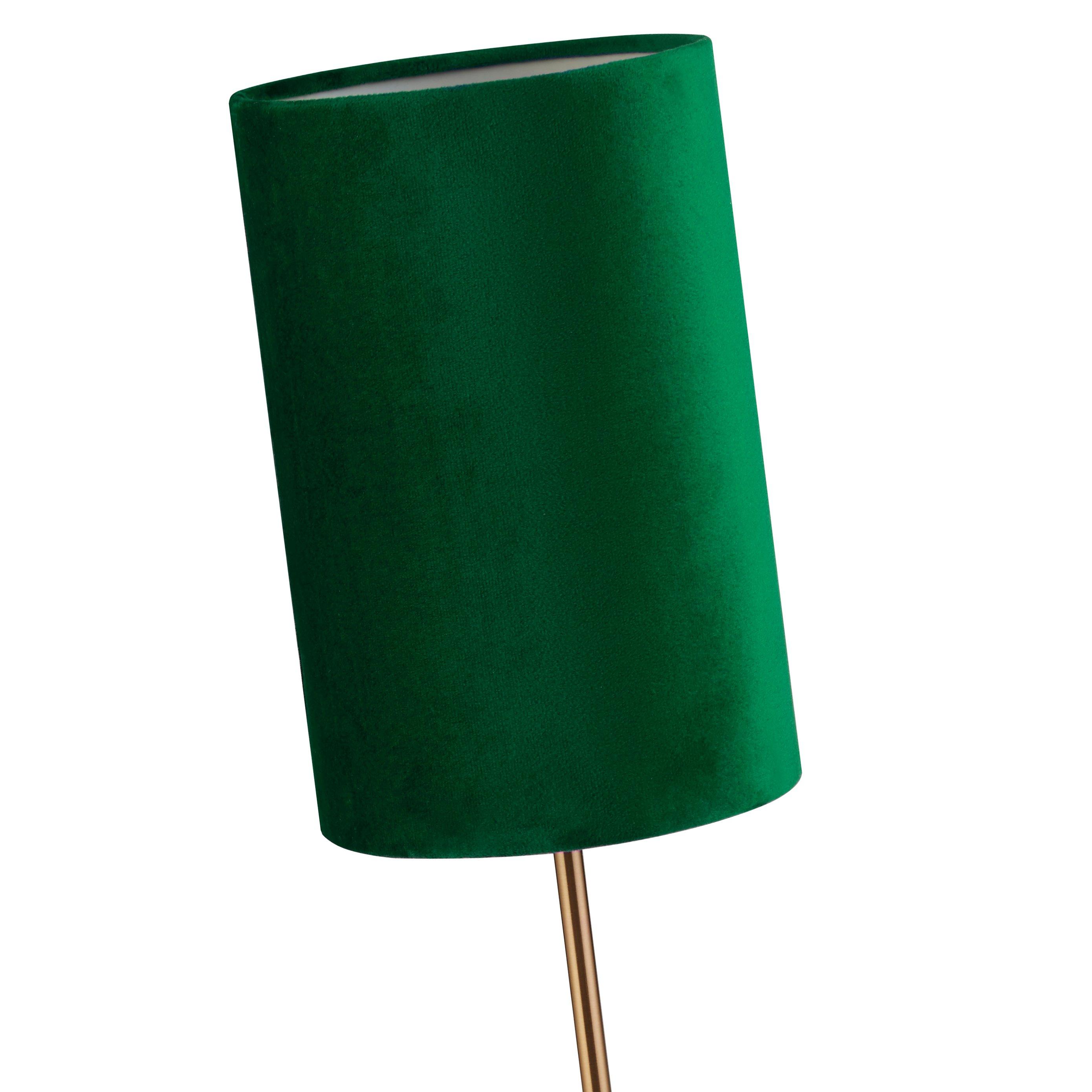 Gold - Lighting Collection - Deep Green Velvet & Dark Gold Table Lamp - 4