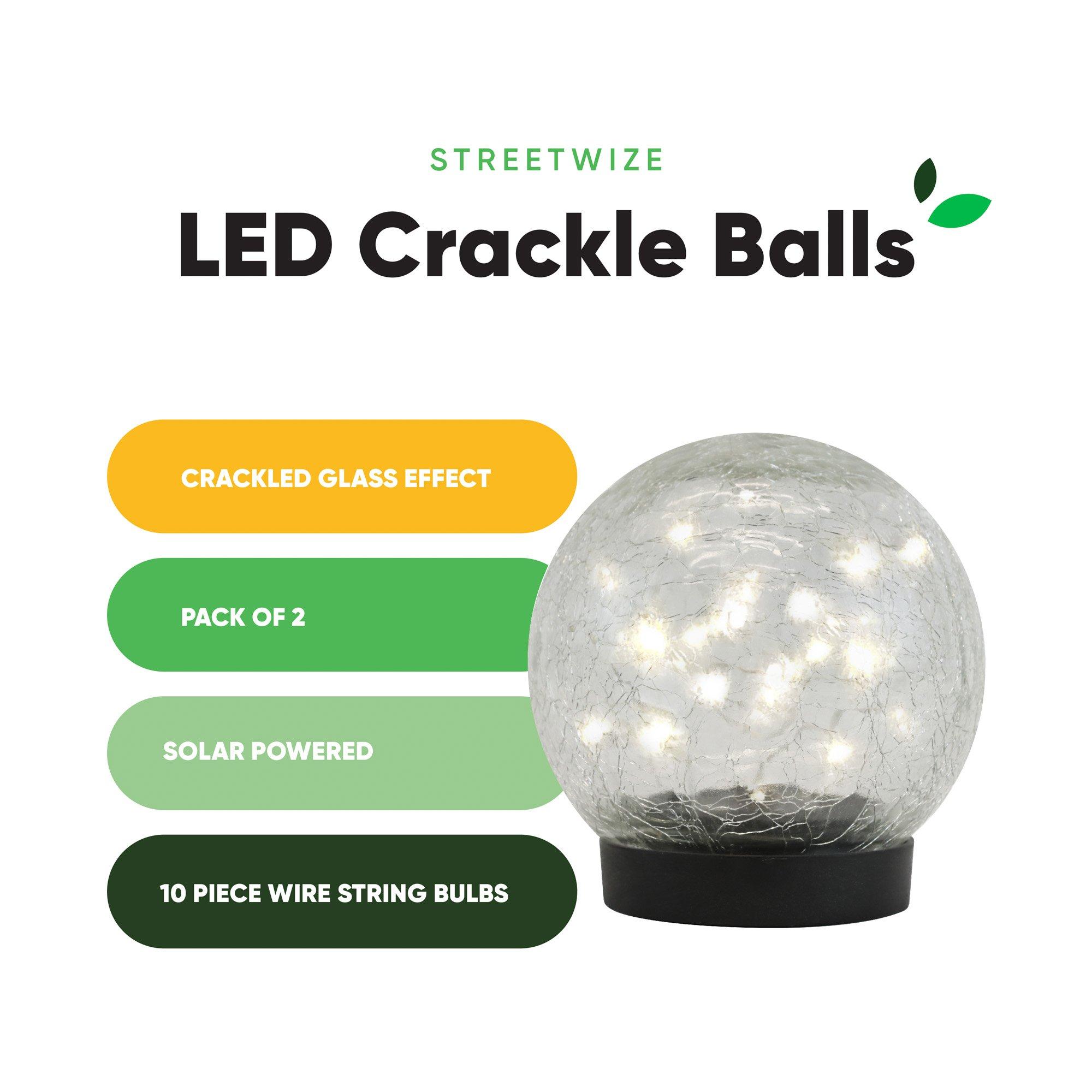 Multi - Streetwize - Pair of Solar Powered LED Crackle Balls - 5