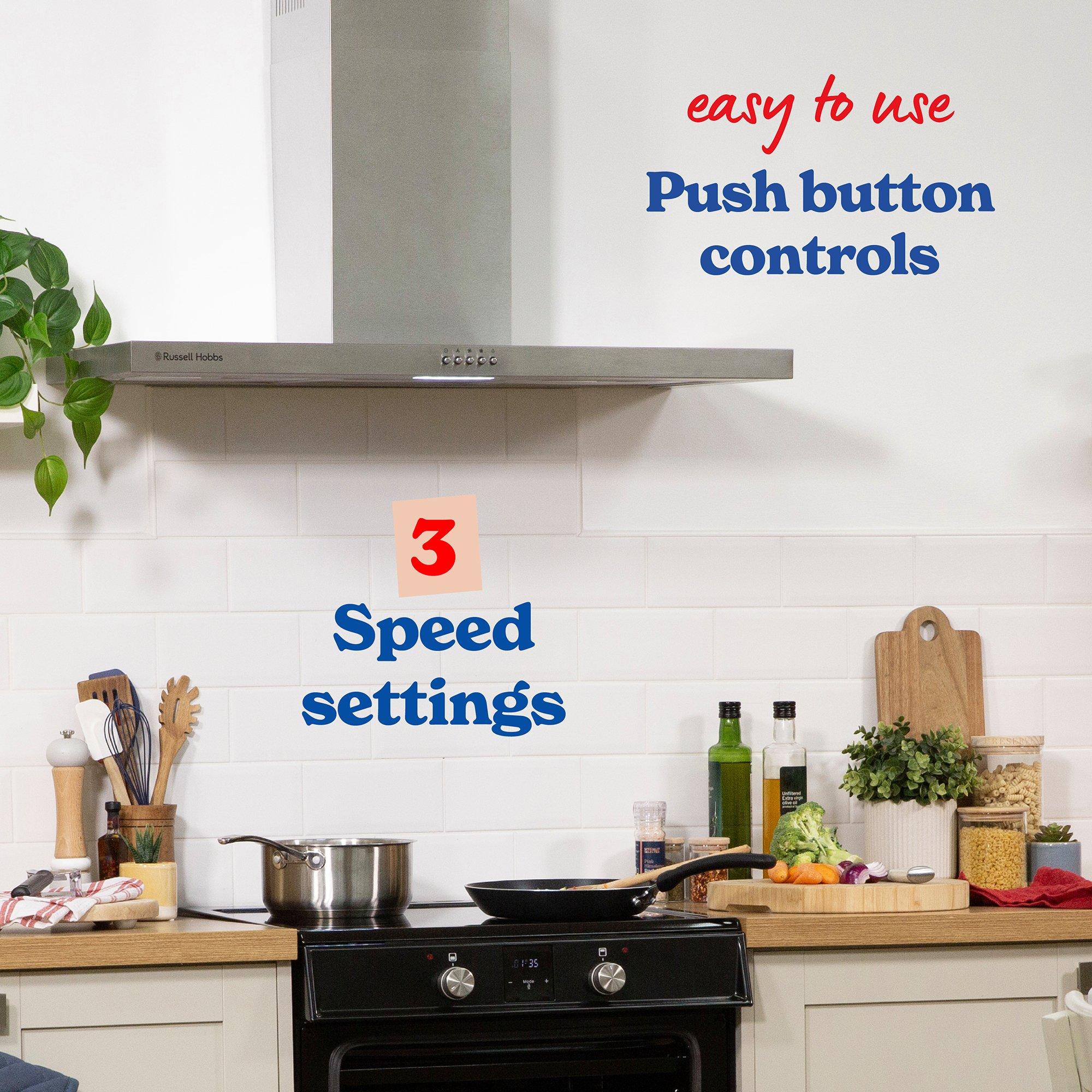 Stainless Steel - Russell Hobbs - Russell Hobbs RHTCH900B1SS 90CM Cooker Hood - 4