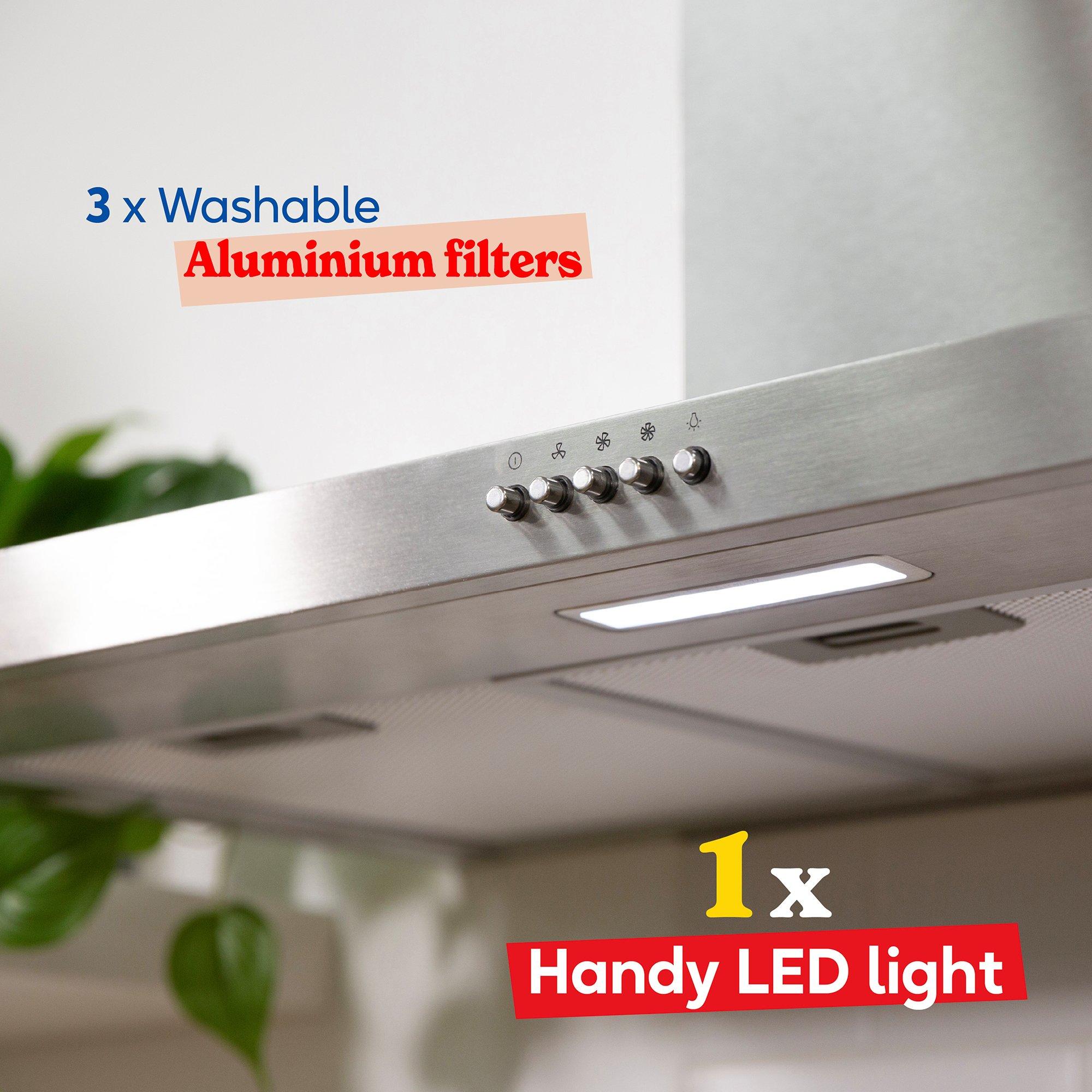 Stainless Steel - Russell Hobbs - Russell Hobbs RHTCH900B1SS 90CM Cooker Hood - 6