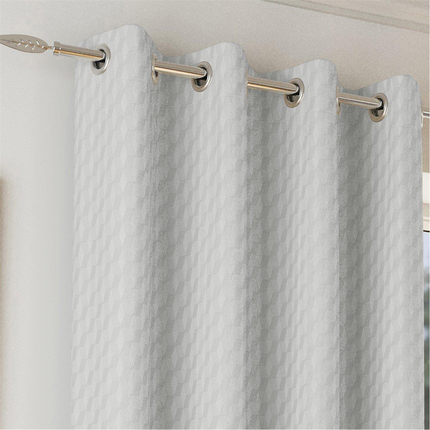 Grey - Enhanced Living - Tokyo Room Darkening Velvet Eyelet Curtains - 2