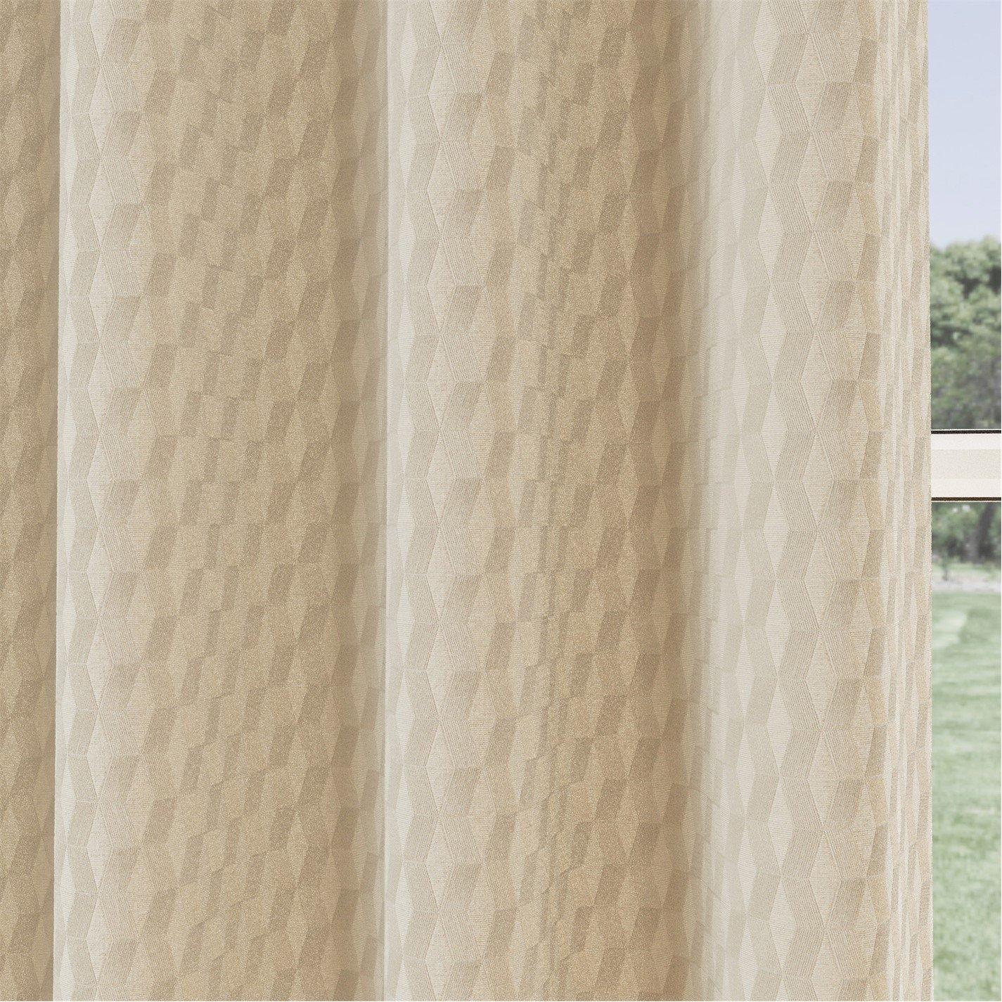 Cream - Enhanced Living - Tokyo Room Darkening Velvet Eyelet Curtains - 3
