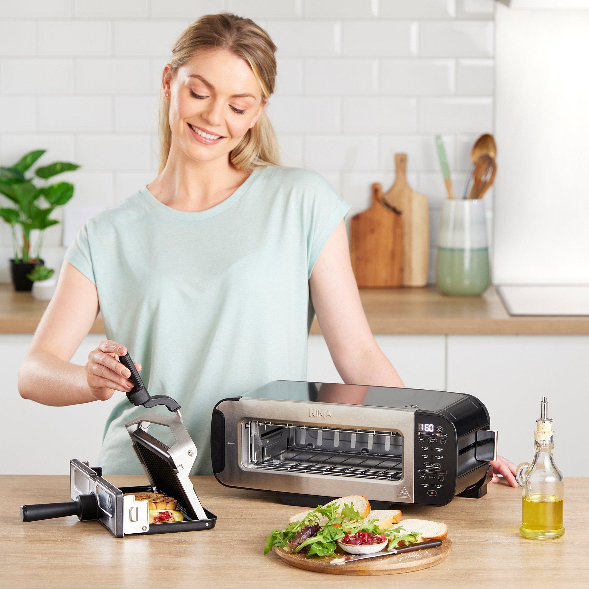 Black - Ninja - Foodi 3-in-1 Toaster Grill & Panini Press - Black - 5