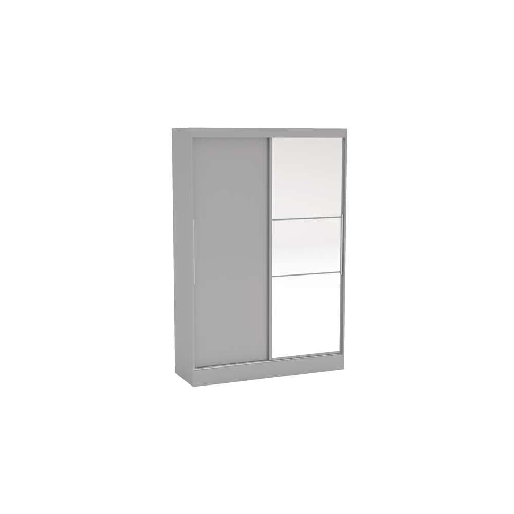 Grey - Birlea - Lynx 2 Door Sliding Wardrobe With Mirror - 2