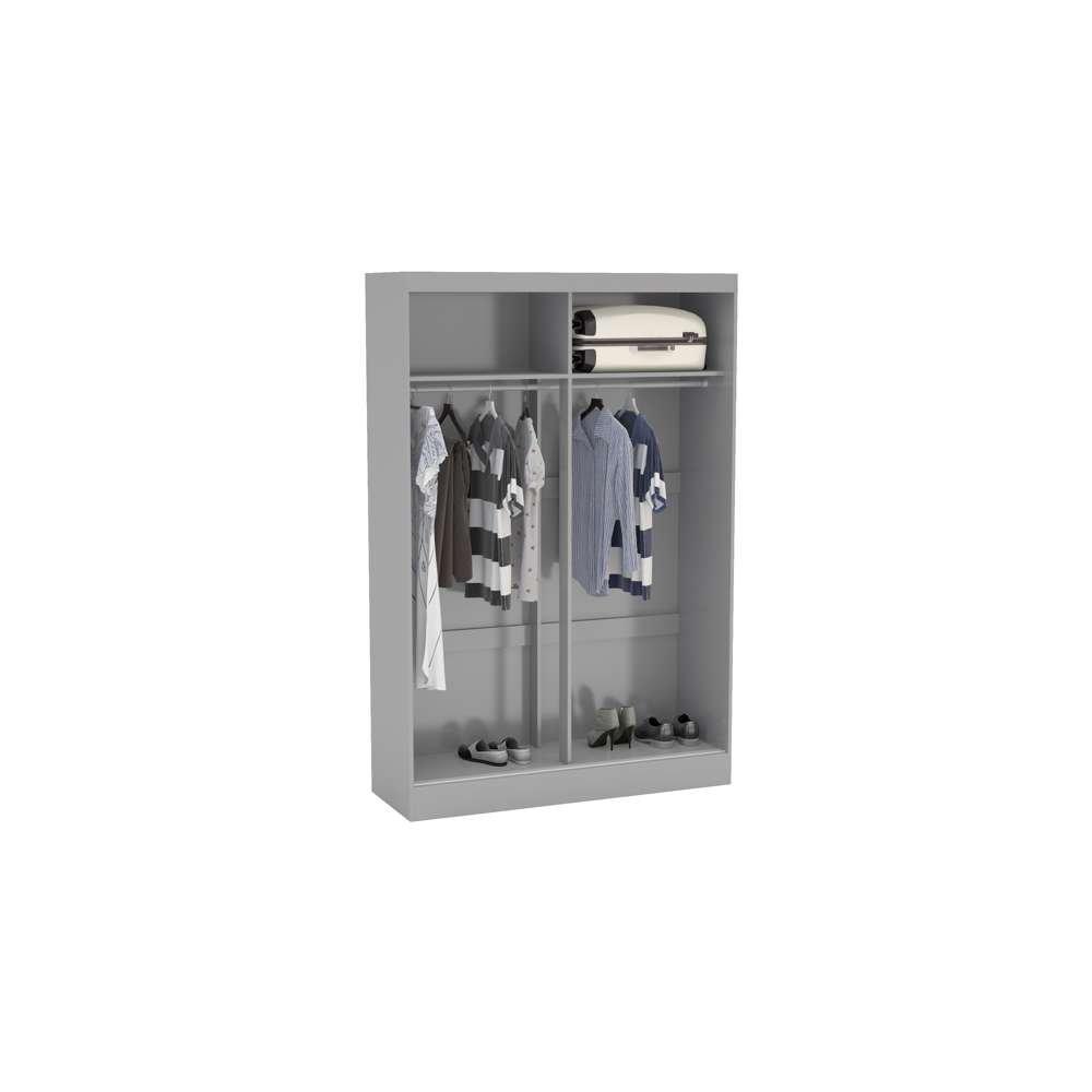 Grey - Birlea - Lynx 2 Door Sliding Wardrobe With Mirror - 3