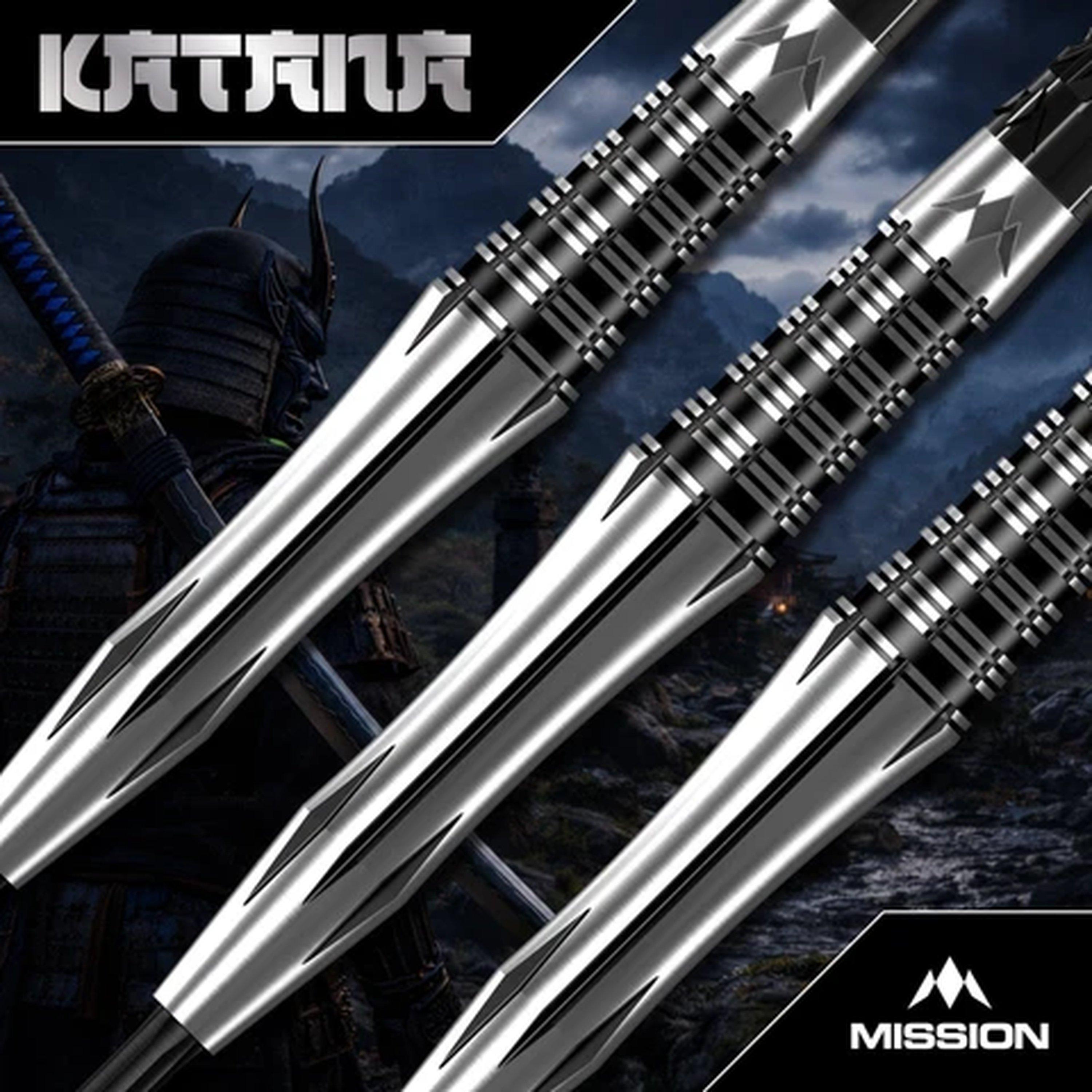 Black - Mission Darts - Mission Katana Darts - Steel Tip - 95% Tungsten - 3