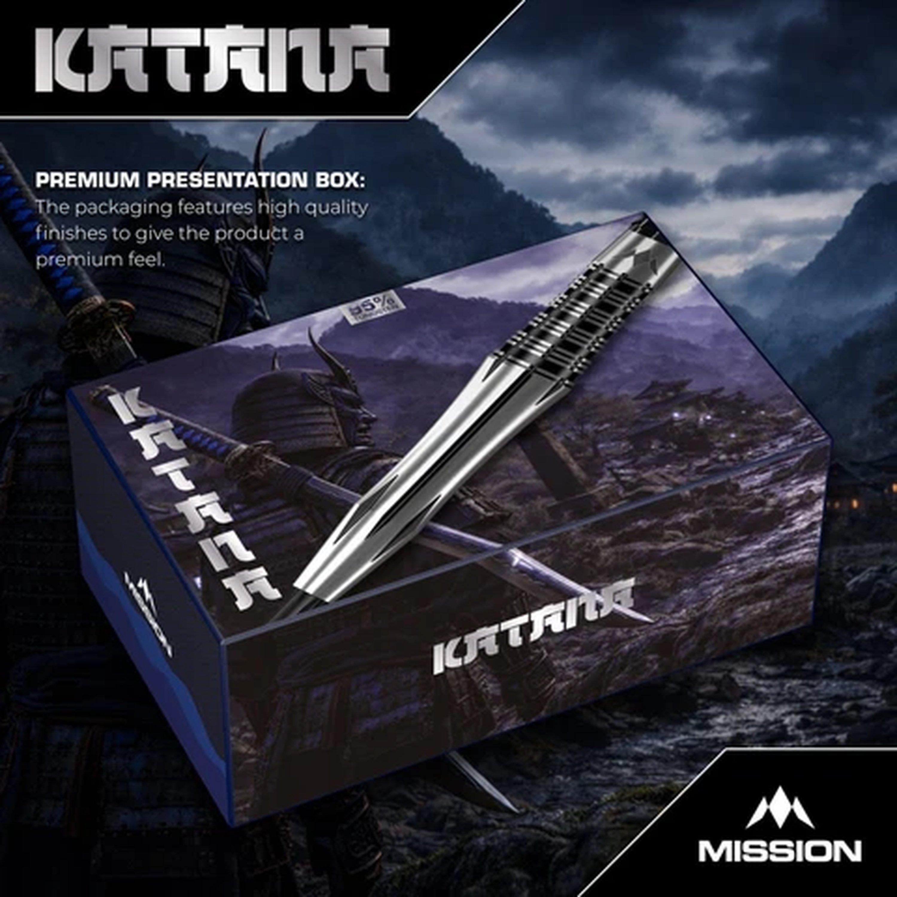 Black - Mission Darts - Mission Katana Darts - Steel Tip - 95% Tungsten - 6