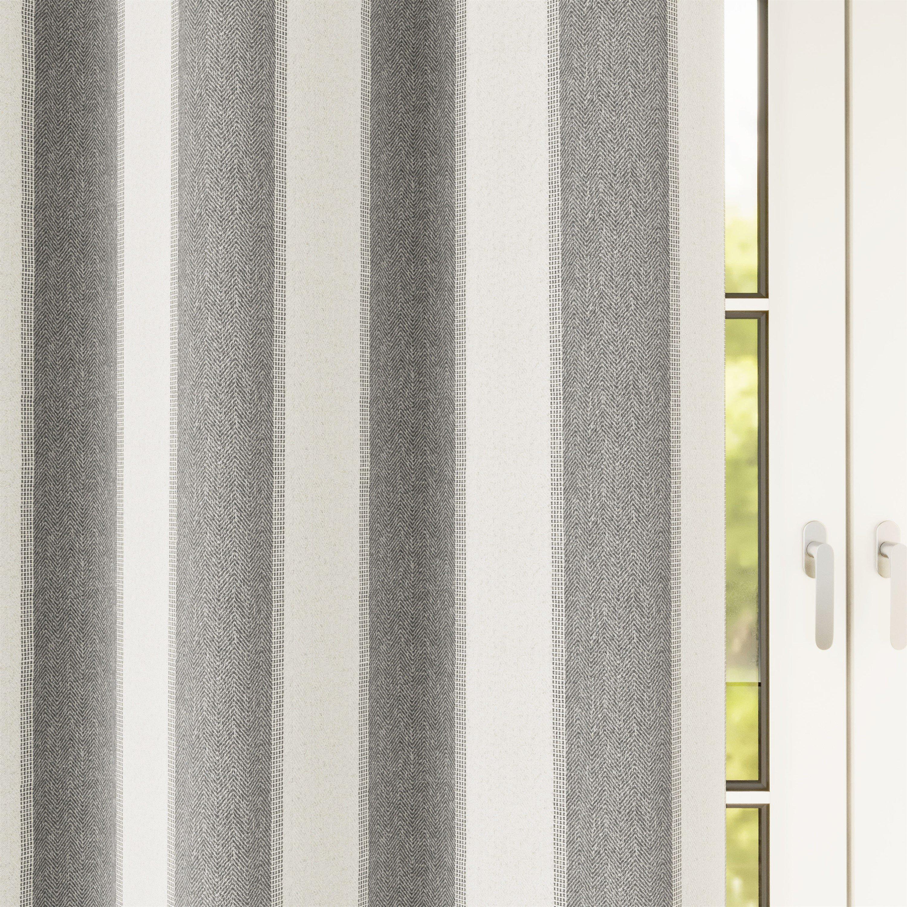 Grey - Enhanced Living - Henley Grey 100% Blackout Eyelet Curtains - 4