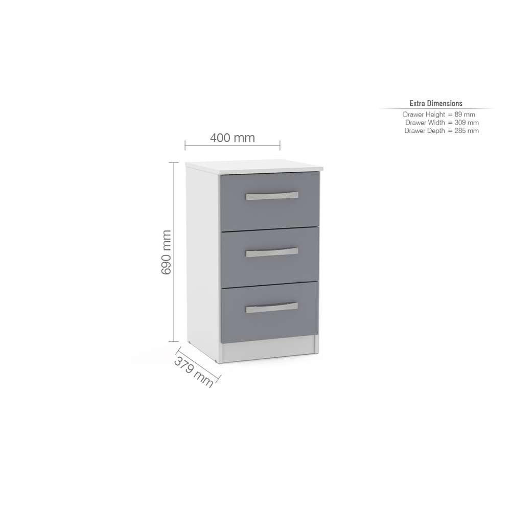 Multi - Birlea - Lynx 3 Drawer Bedside - 3