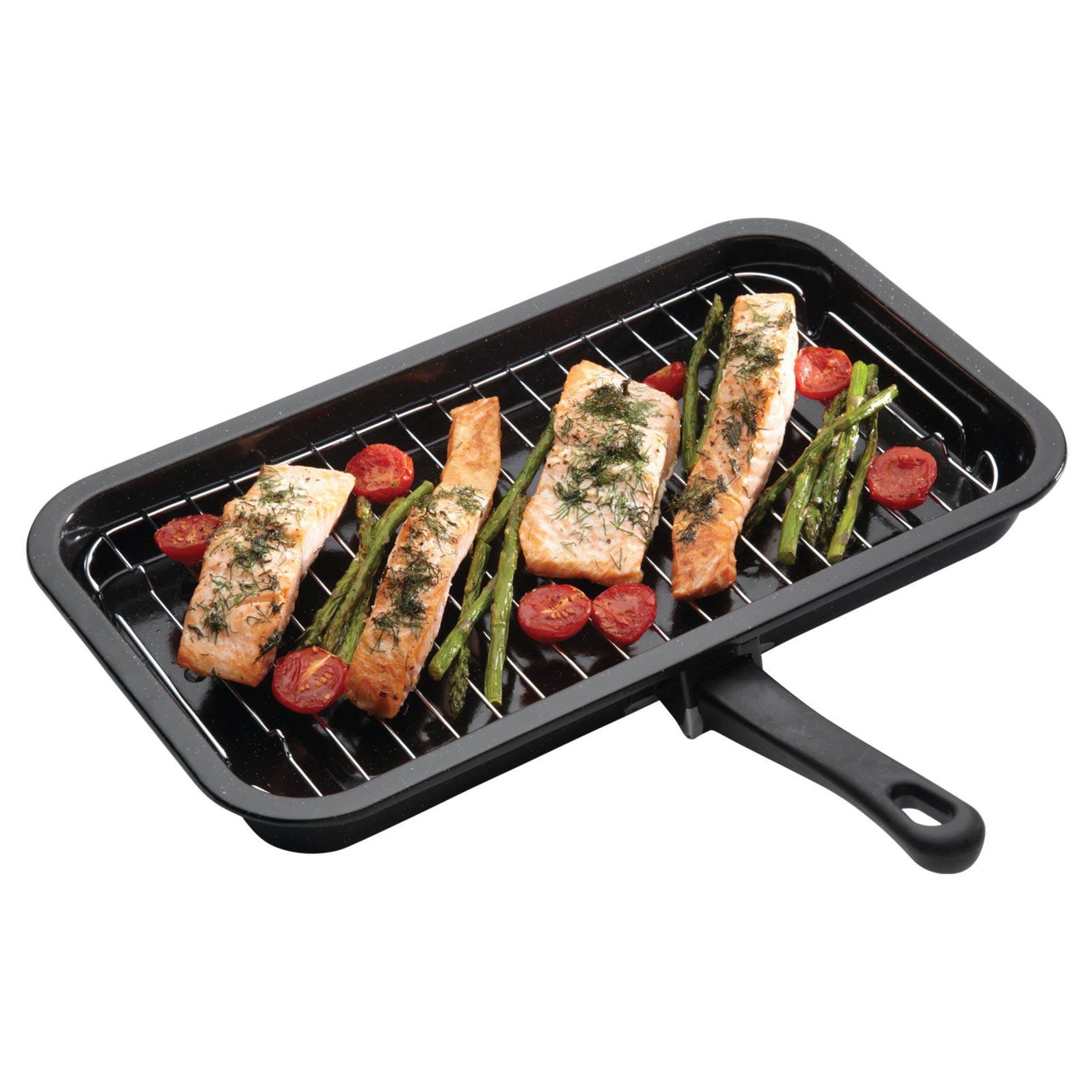 Black - KitchenCraft - KitchenCraft Enamel Grill Pan - 1