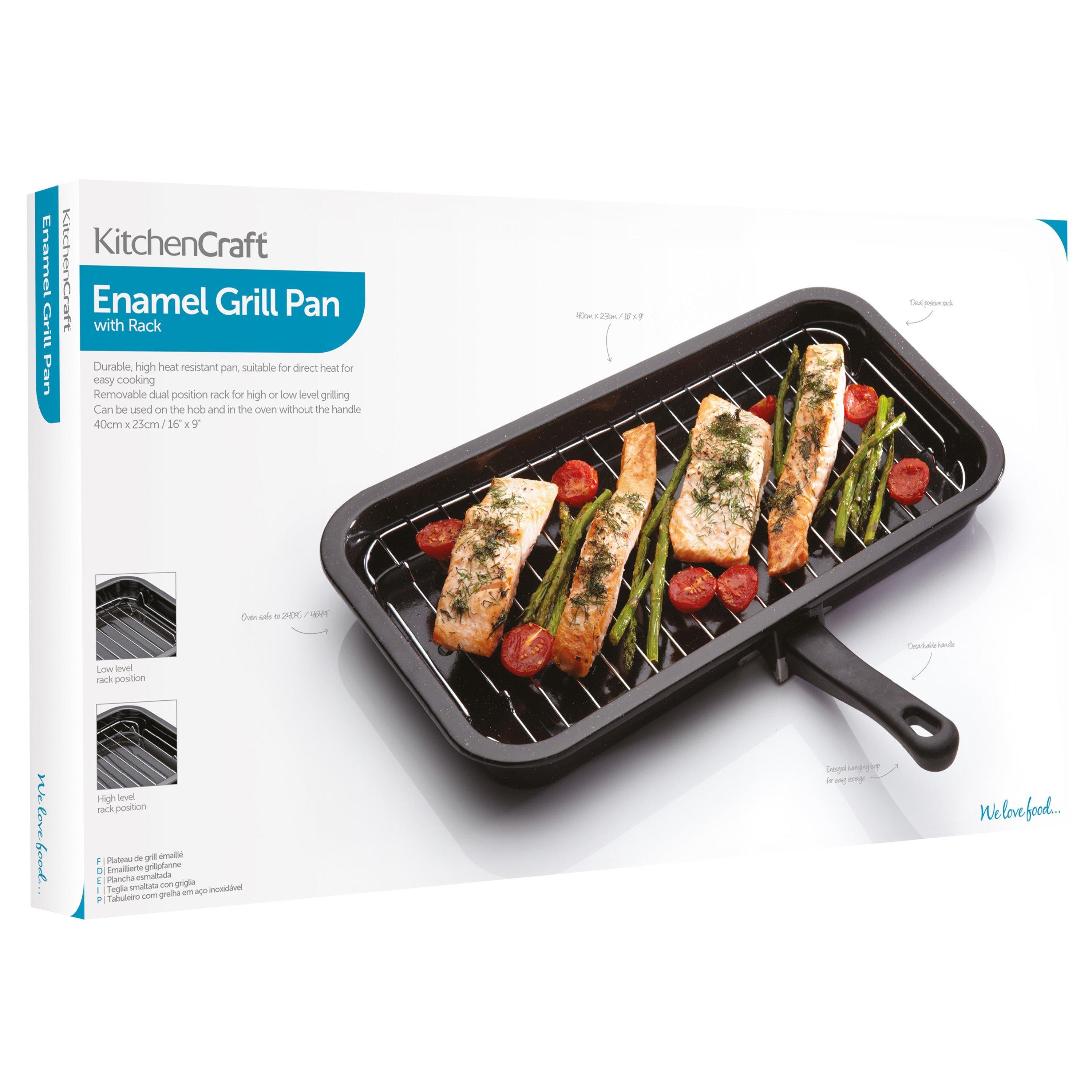 Black - KitchenCraft - KitchenCraft Enamel Grill Pan - 4