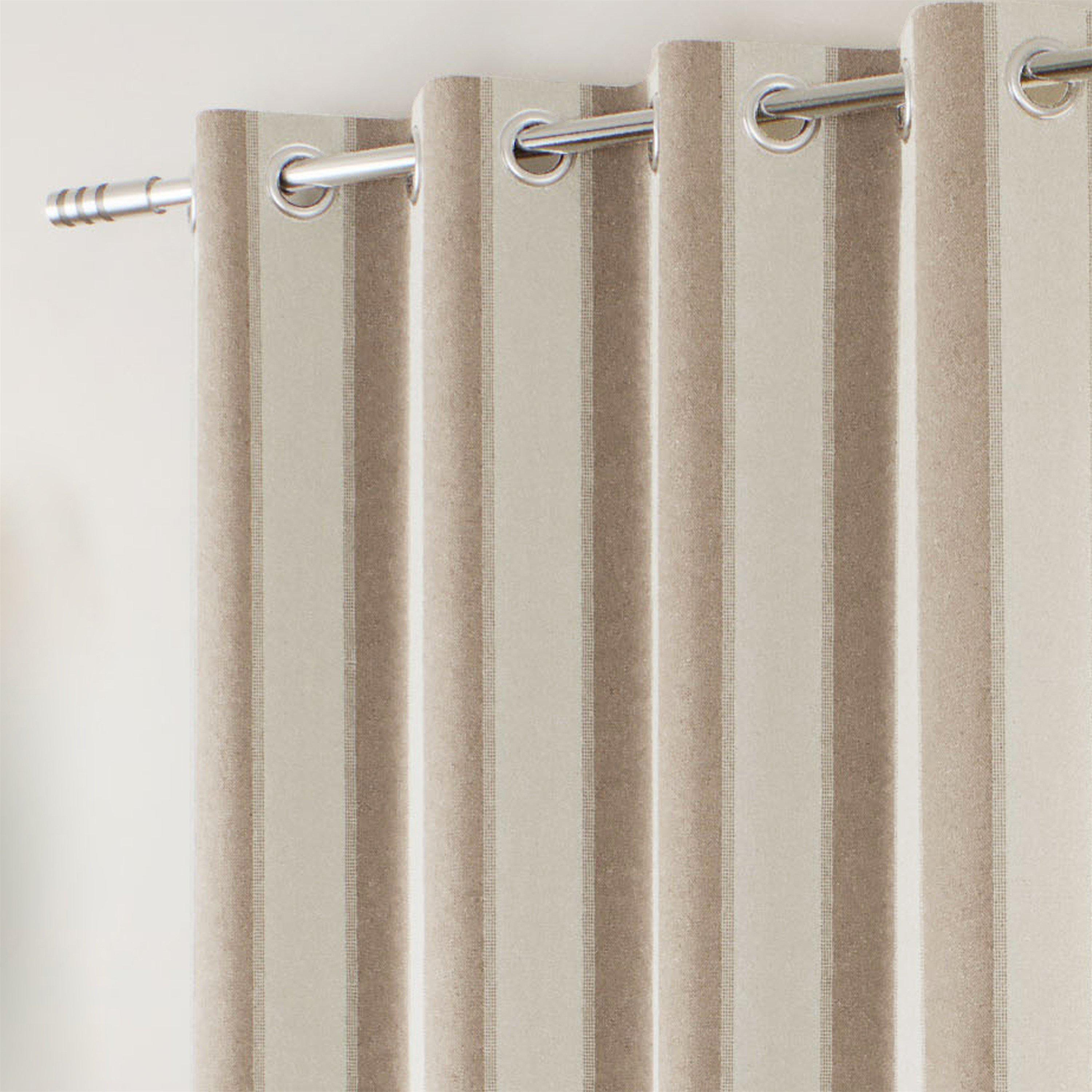 Natural - Enhanced Living - Henley Natural 100% Blackout Eyelet Curtains - 3