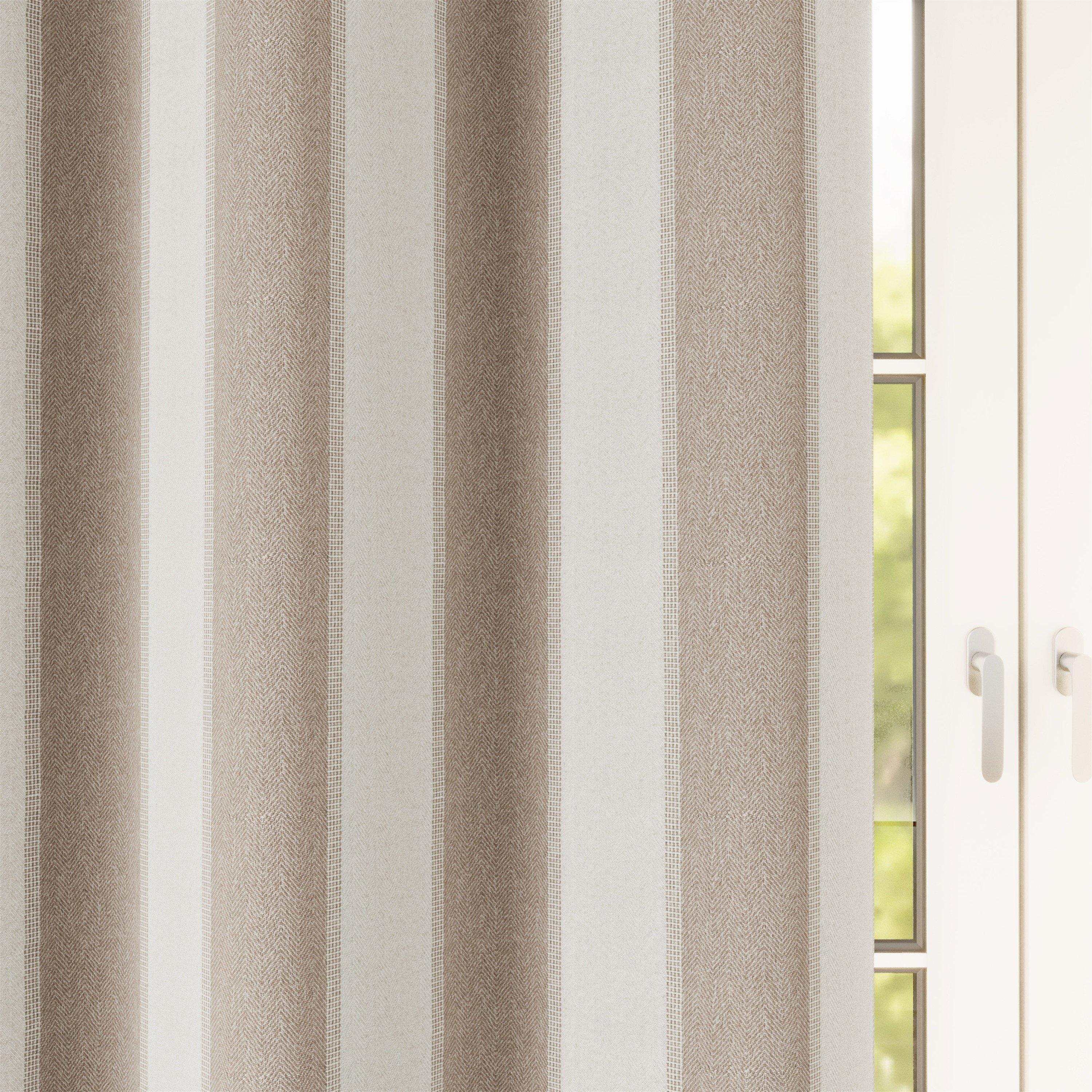 Natural - Enhanced Living - Henley Natural 100% Blackout Eyelet Curtains - 4