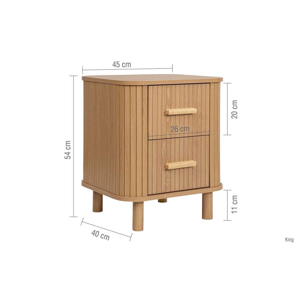 Nude - Birlea - Axel 2 Drawer Fluted Bedside - 8