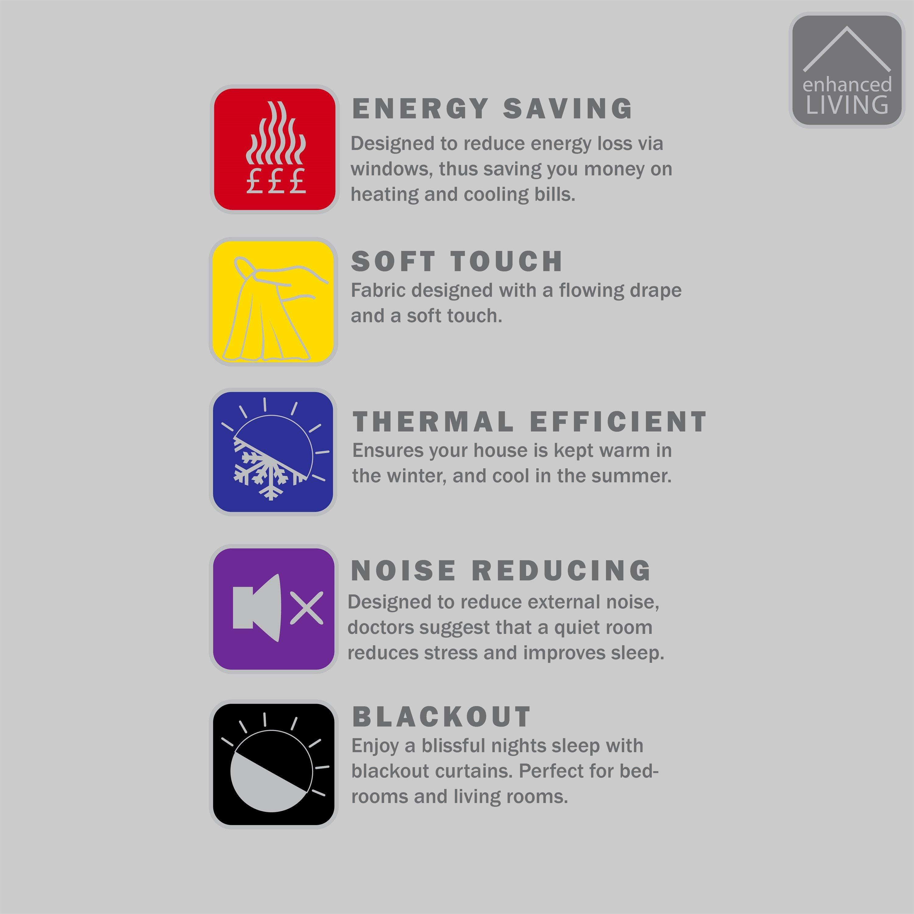 Natural - Enhanced Living - Chester Natural 100% Blackout Herringbone Curtains - 9