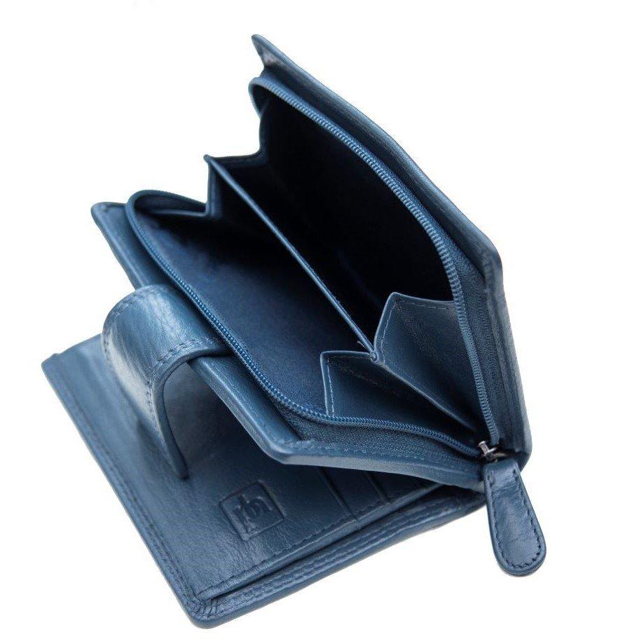 Navy - PRIMEHIDE Leather - Verona Small Trifold Leather Purse - 4