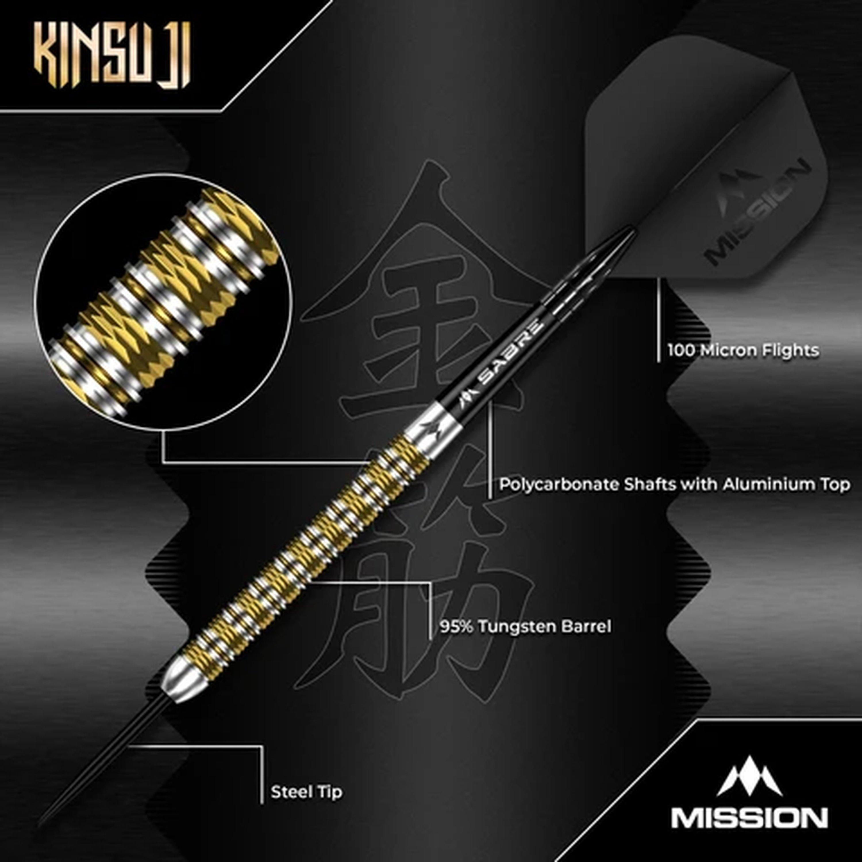 Gold/Silver - Mission Darts - Mission Kinsuji Darts - Steel Tip - 95% Tungsten - 2