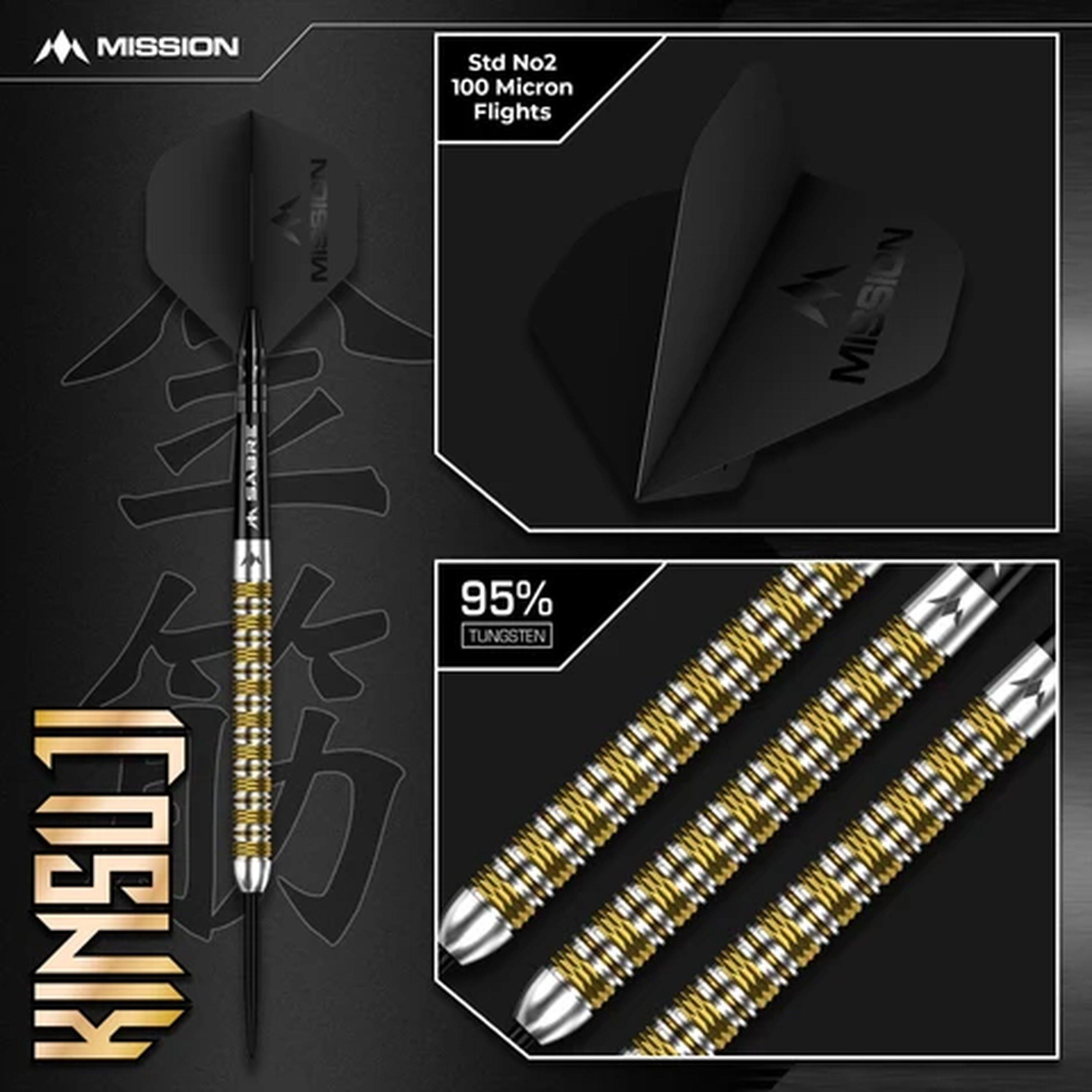 Gold/Silver - Mission Darts - Mission Kinsuji Darts - Steel Tip - 95% Tungsten - 5