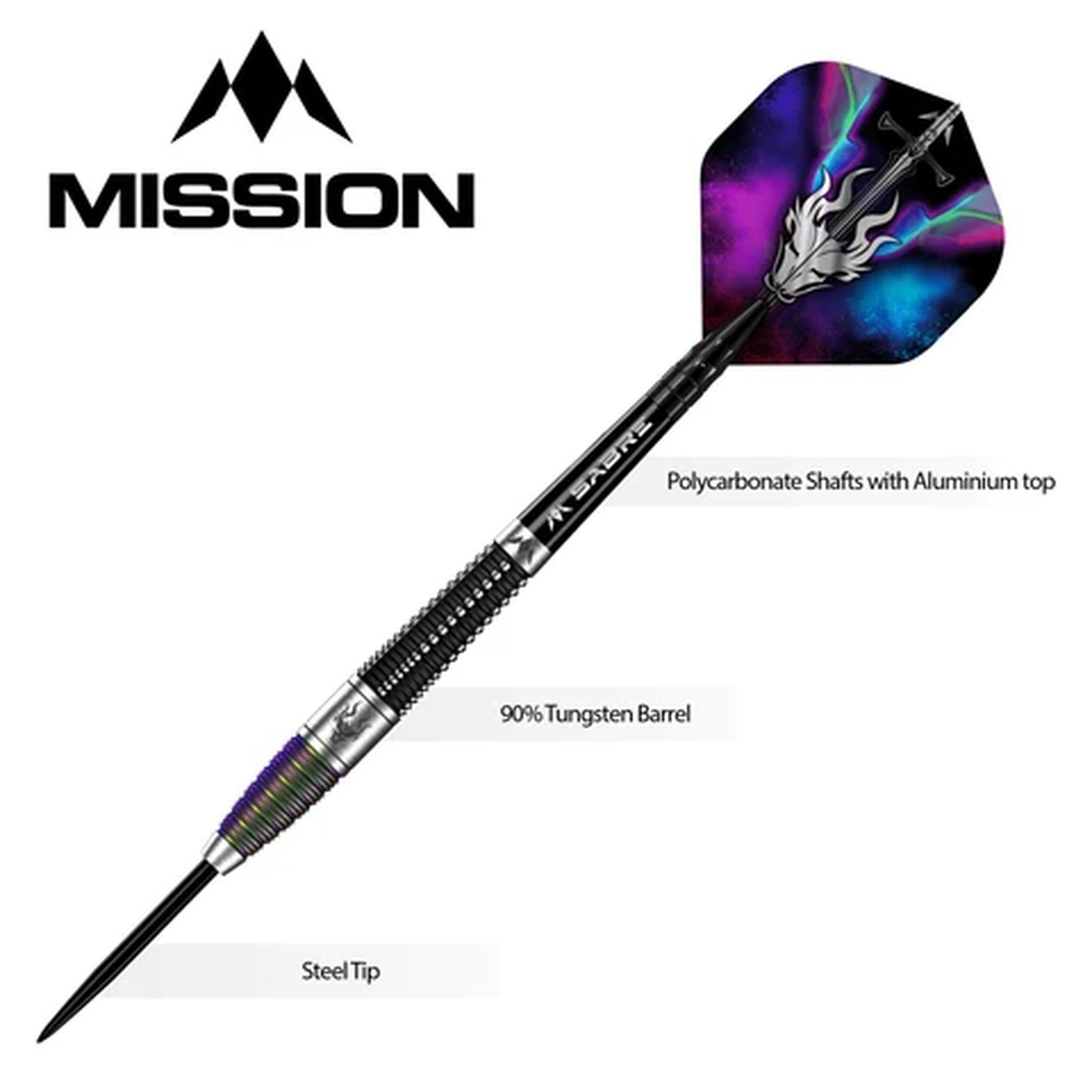 Black & Coral - Mission Darts - Mission Occult Darts - Steel Tip - 90% Tungsten - 6