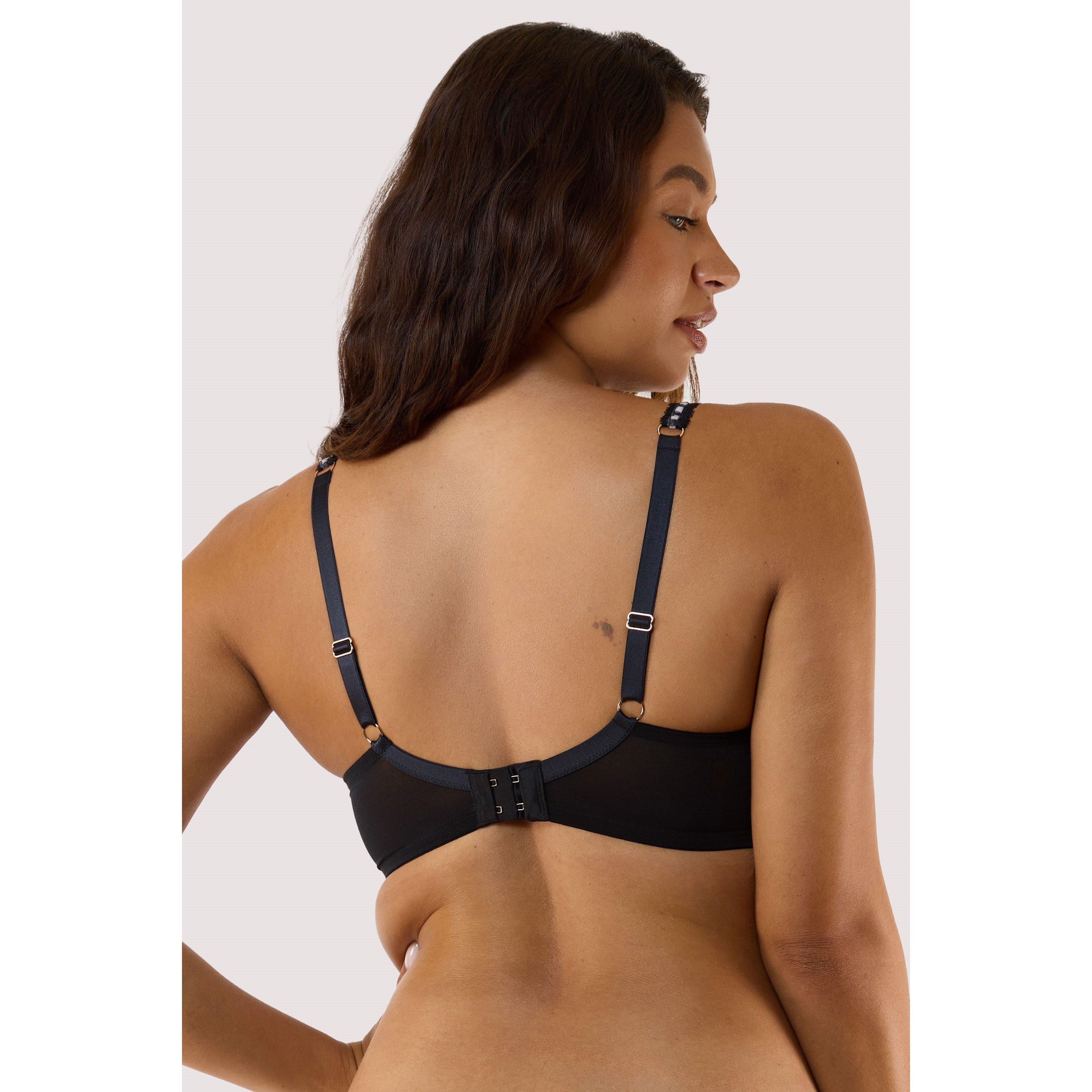 Black - Playful Promises - Monica Black Ribbon Slot Lace Bra - 3