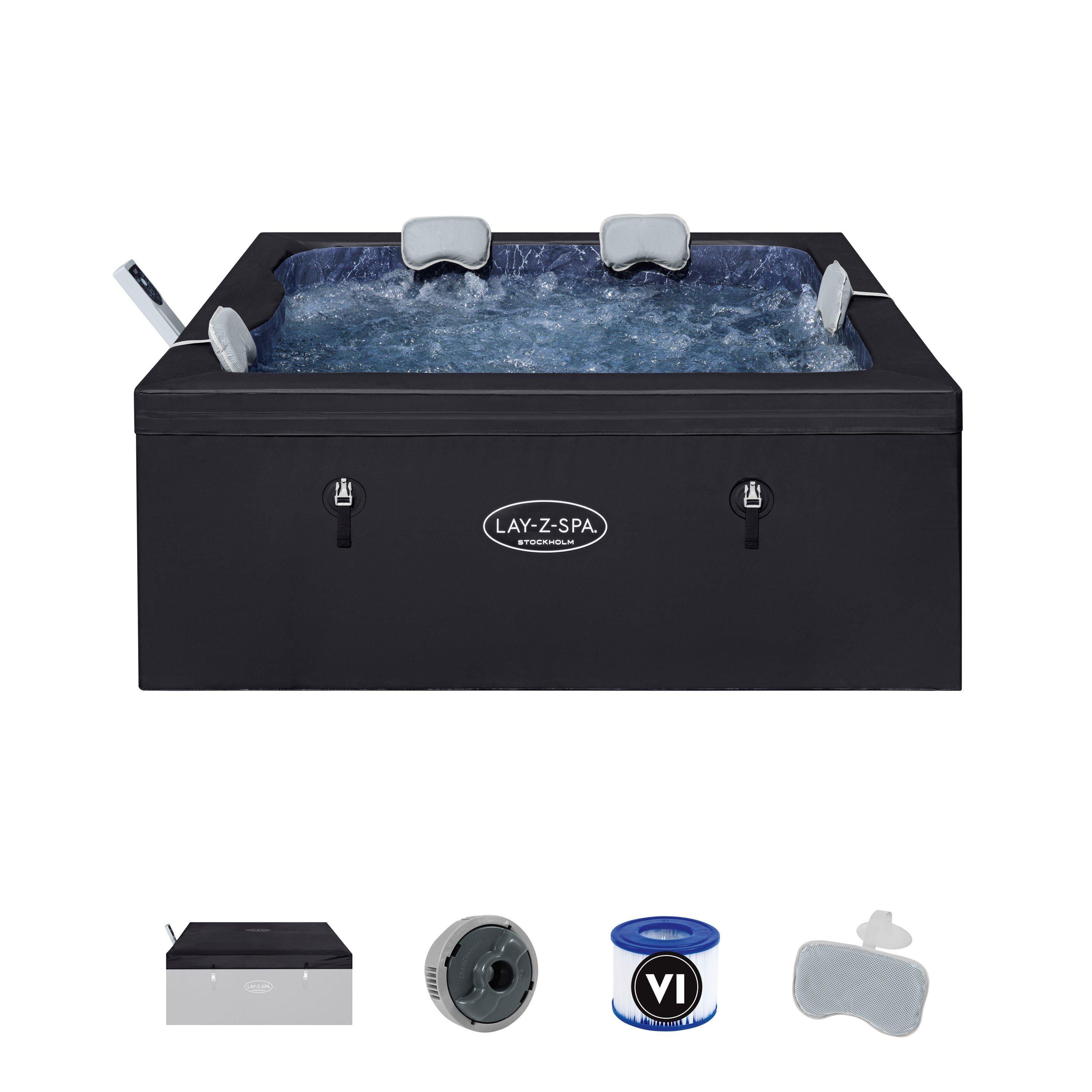 Black - Lay-Z-Spa - Lay-Z-Spa Stockholm ThermaCore™ UltraFit™ Hot Tub - 7
