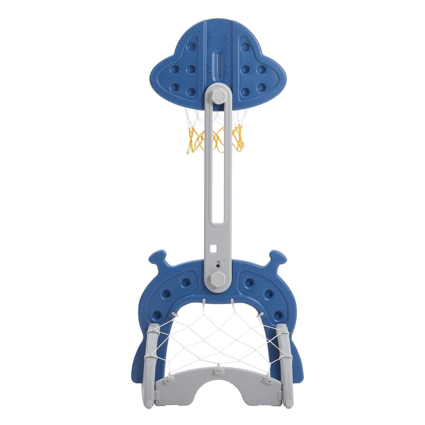 Blue - KIDKID - 2-in-1 Toddler Basketball Hoop Football Goal Set - 3