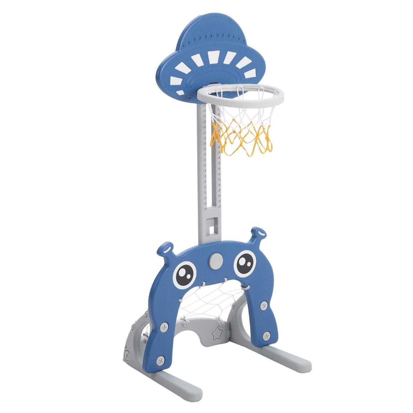 Blue - KIDKID - 2-in-1 Toddler Basketball Hoop Football Goal Set - 8