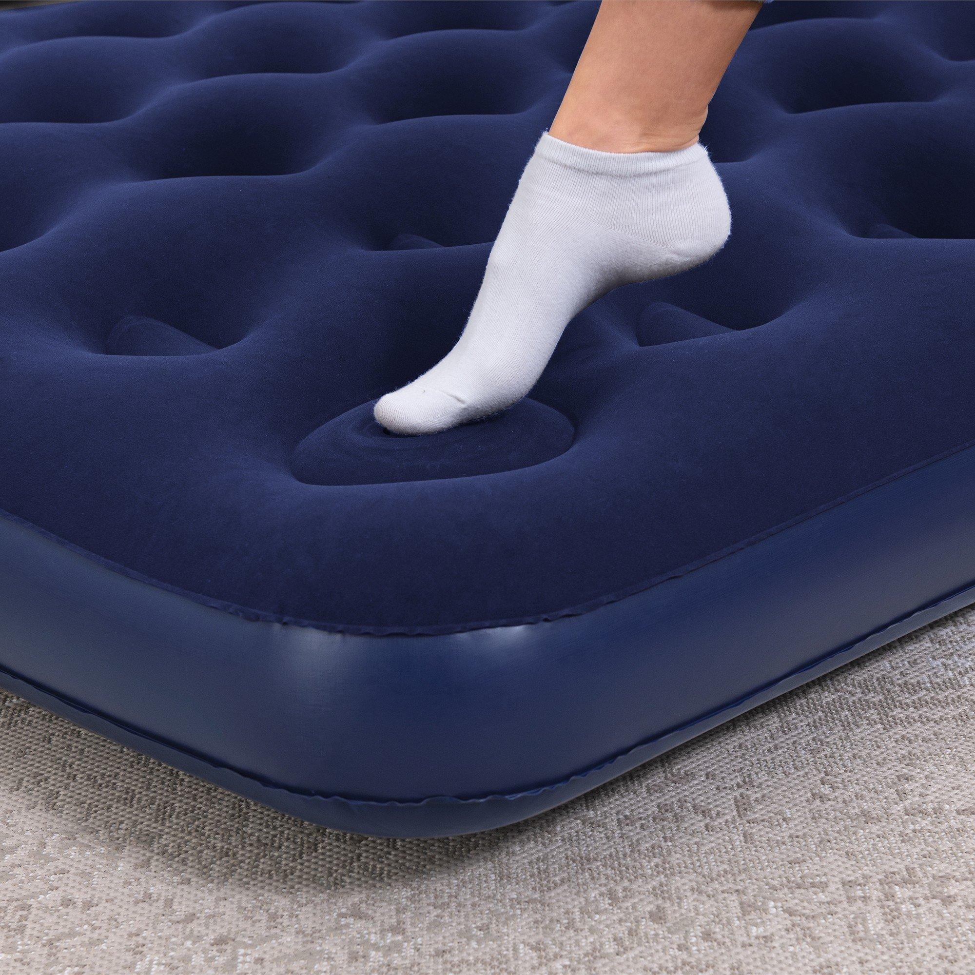 Blue - Bestway - Bestway Double Easy Inflate Flocked Airbed - 2