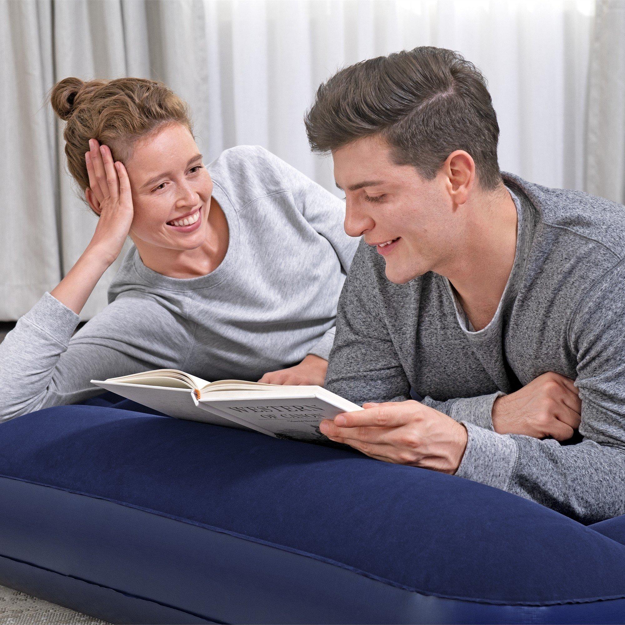 Blue - Bestway - Bestway Double Easy Inflate Flocked Airbed - 3