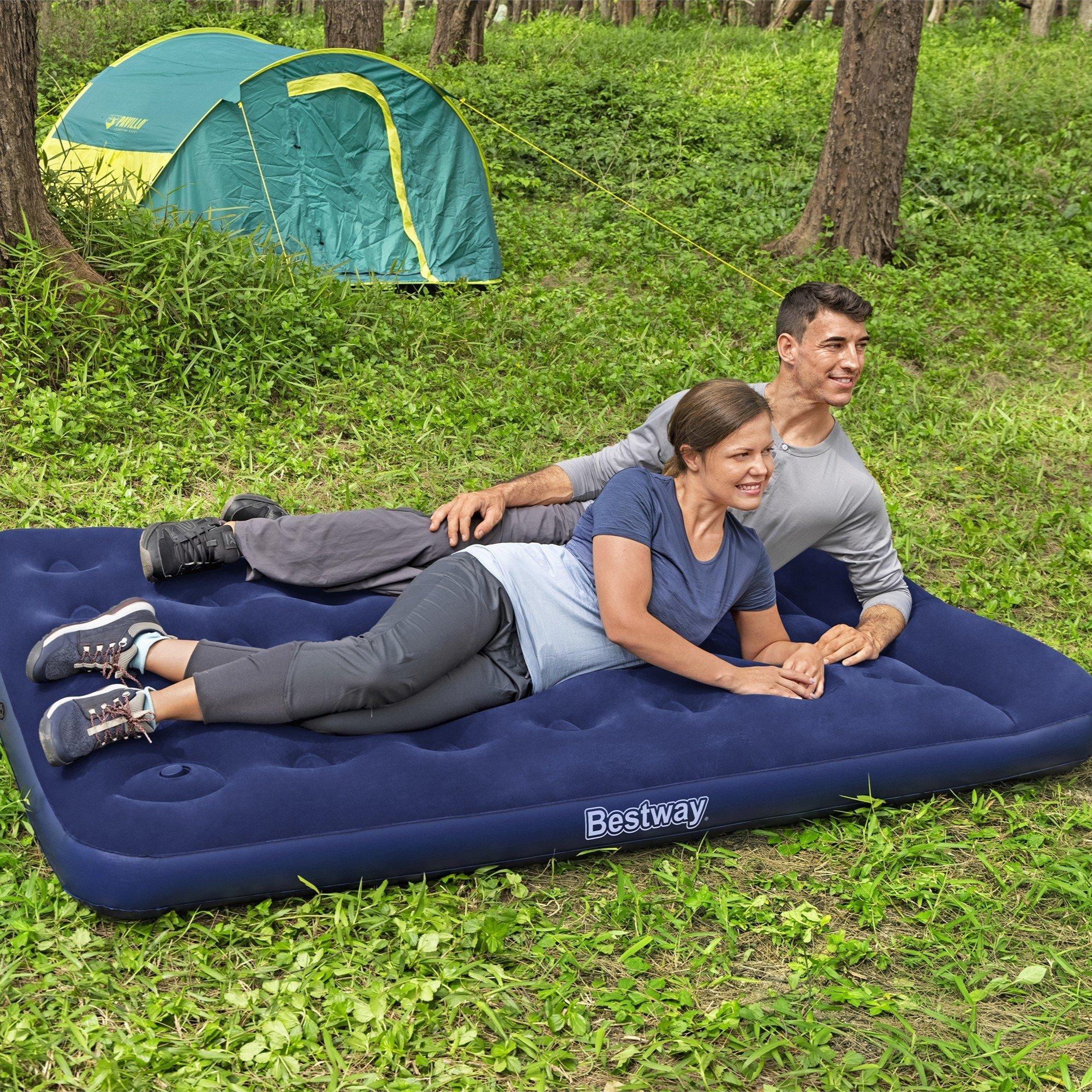 Blue - Bestway - Bestway Double Easy Inflate Flocked Airbed - 6