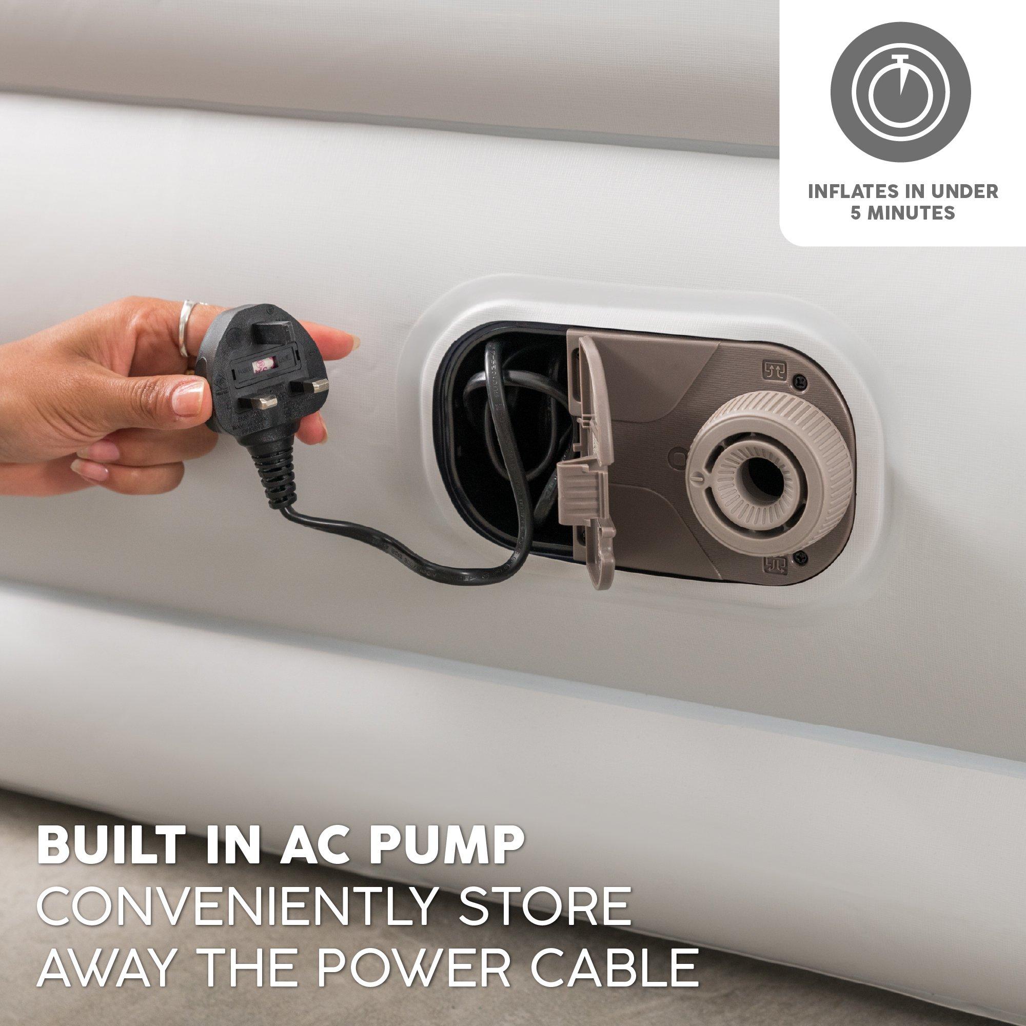 Grey - Bestway - Bestway Tritech Kingsize Airbed With Pump - 3