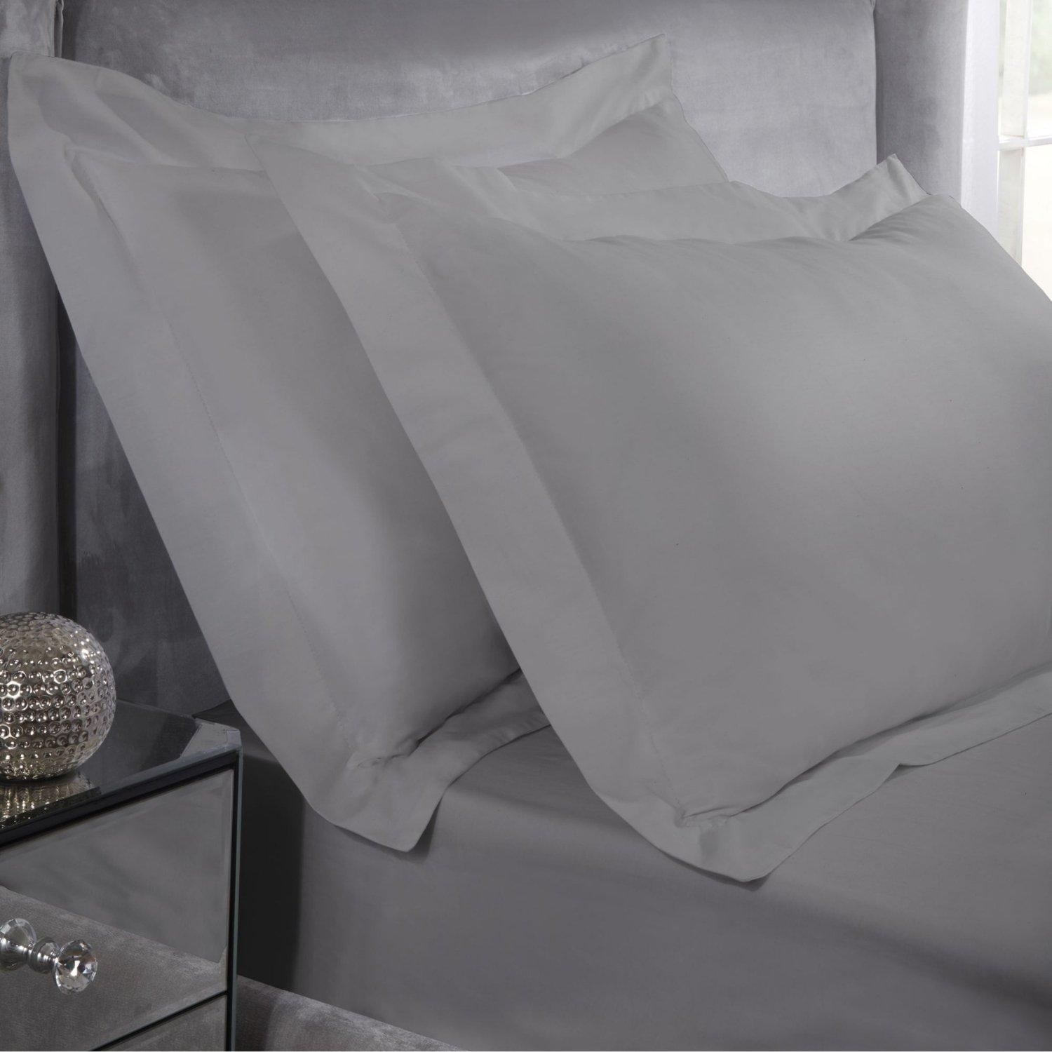 Silver - Emma Barclay - Oxford Pillowcase Pair 400 Thread Count Cotton - 1