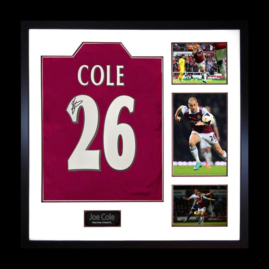 The Fan Cave  Joe Cole Signed West Ham Shirt Elite Frame - Red - 820x820mm