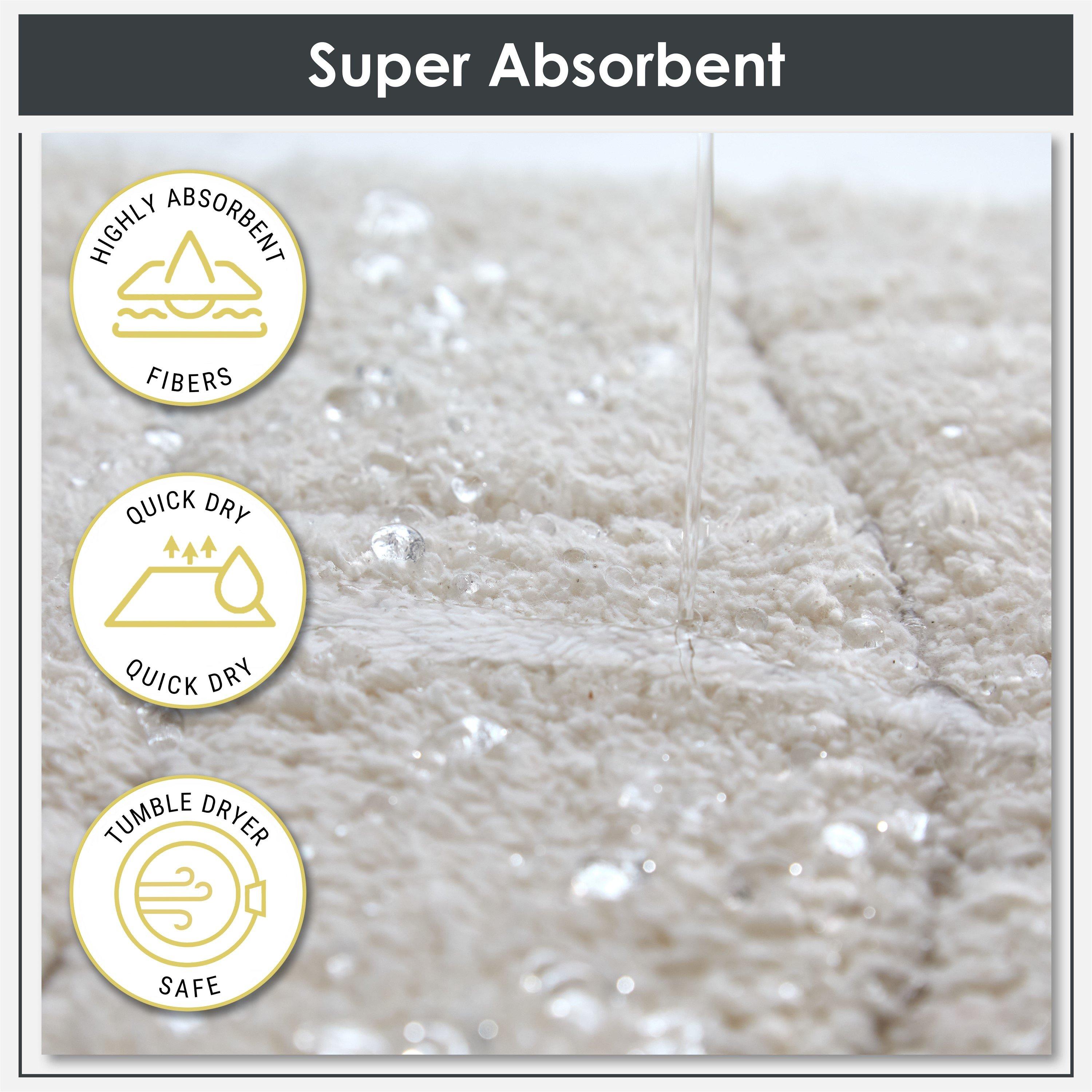 Cream - Emma Barclay - 2 Piece  Bath Mat Set Cotton Absorbent Waves - 6