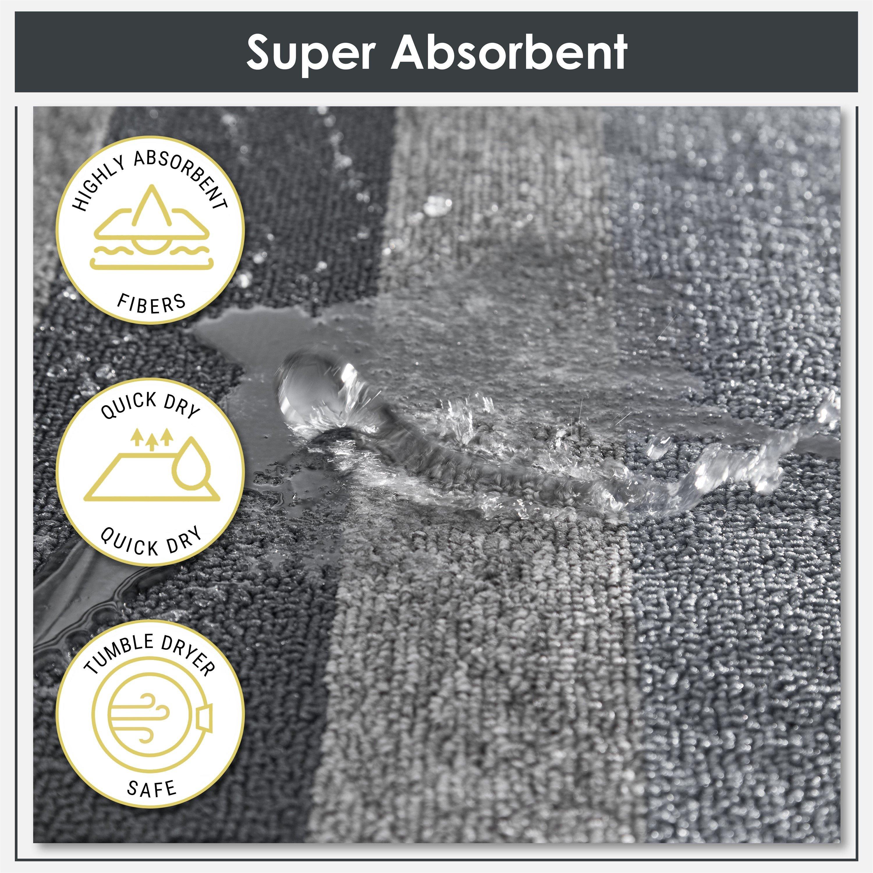 Grey - Emma Barclay - 2 Piece Bath Mat Set Soft Stripe Absorbent Jersey - 6