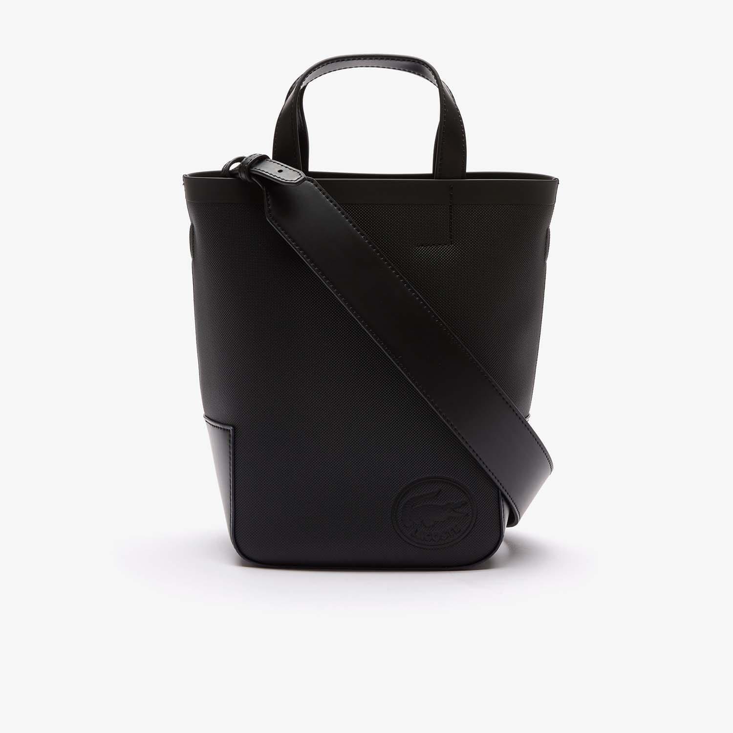 Black - Lacoste - The Court Pique Canvas Tote Bag - 1