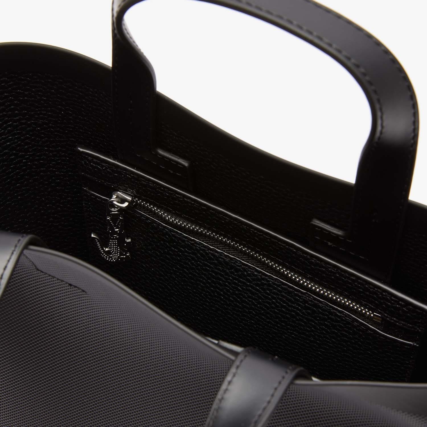 Black - Lacoste - The Court Pique Canvas Tote Bag - 4