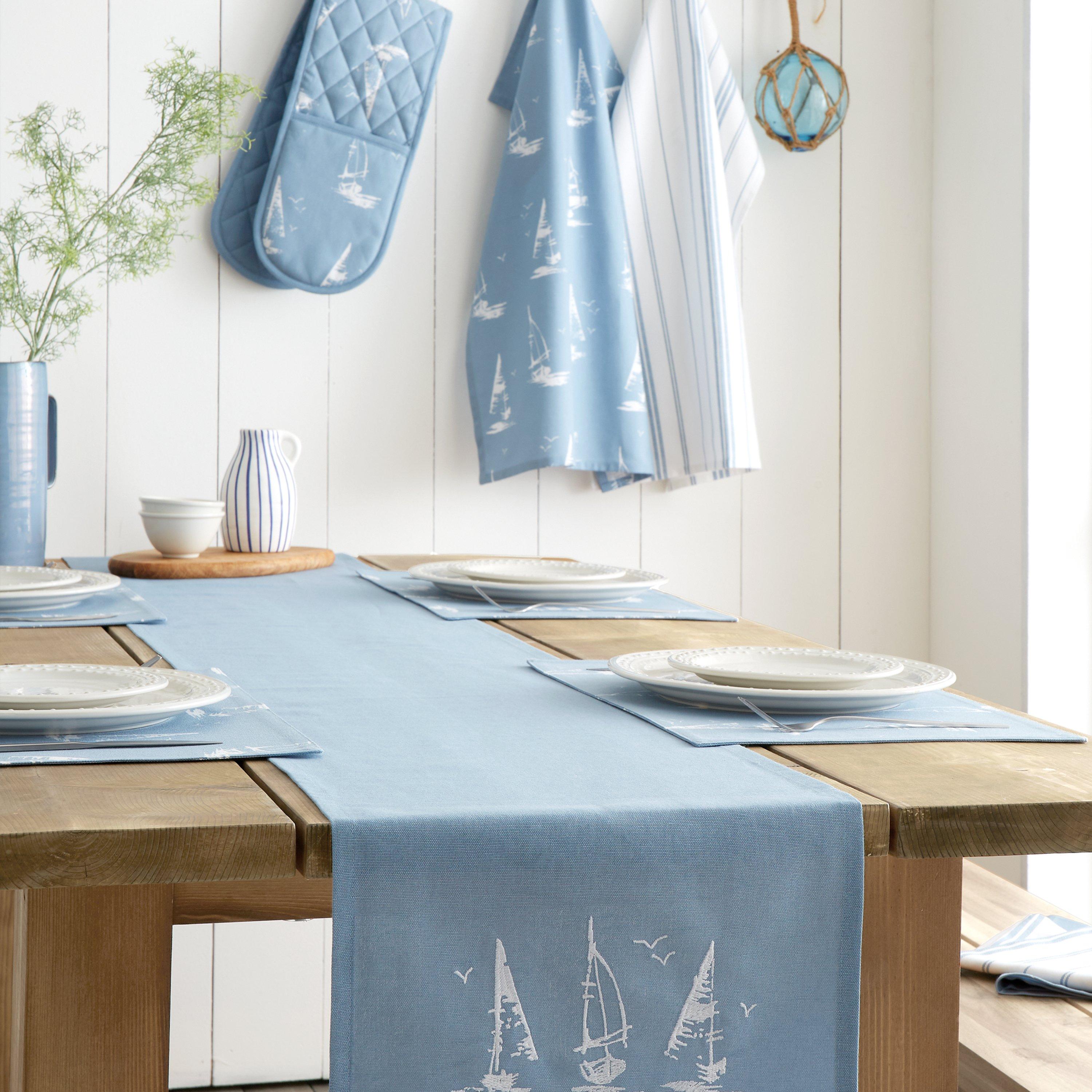 Blue - Catherine Lansfield - Salcombe Boats Cotton Dining Placemat 4 Pack - 2