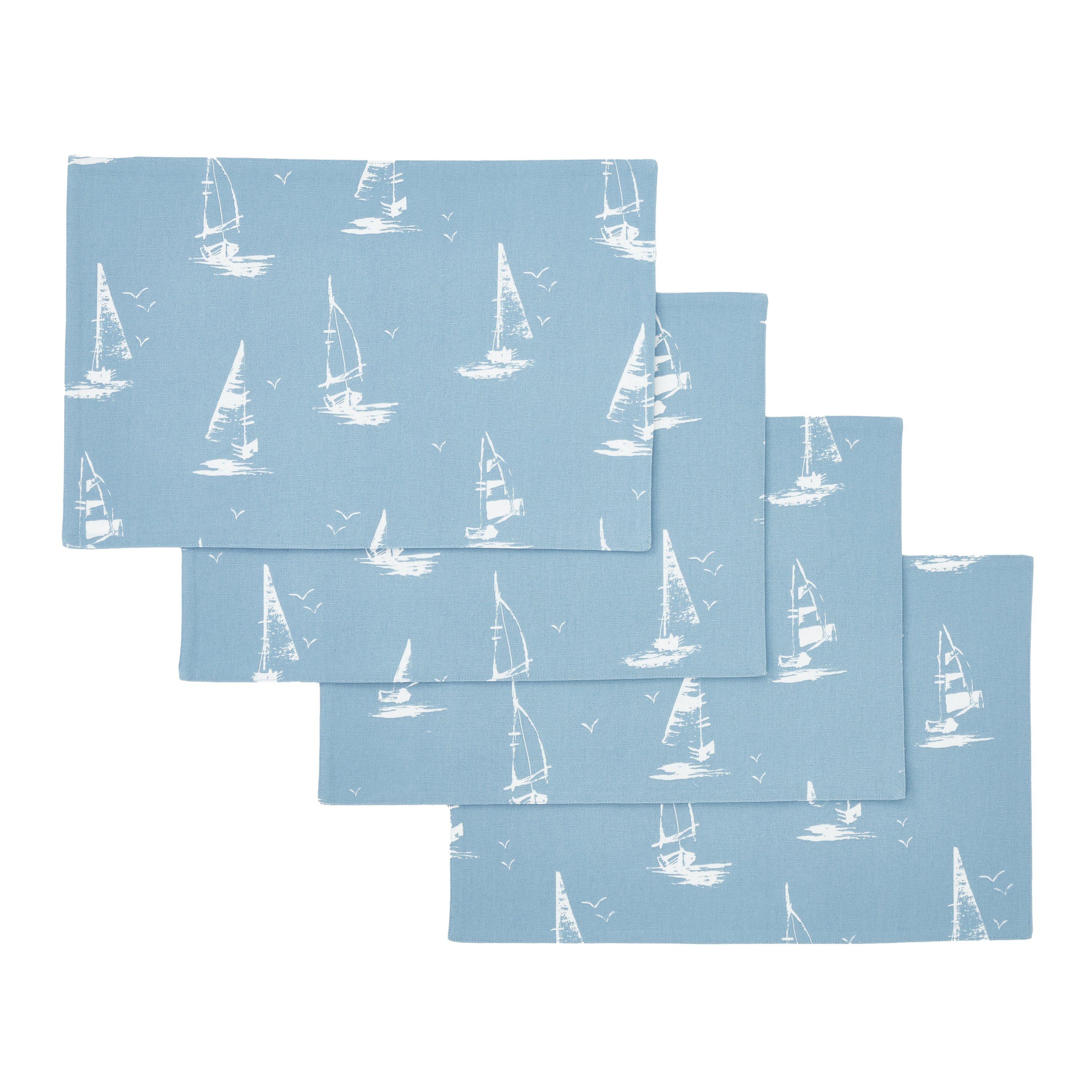 Blue - Catherine Lansfield - Salcombe Boats Cotton Dining Placemat 4 Pack - 3