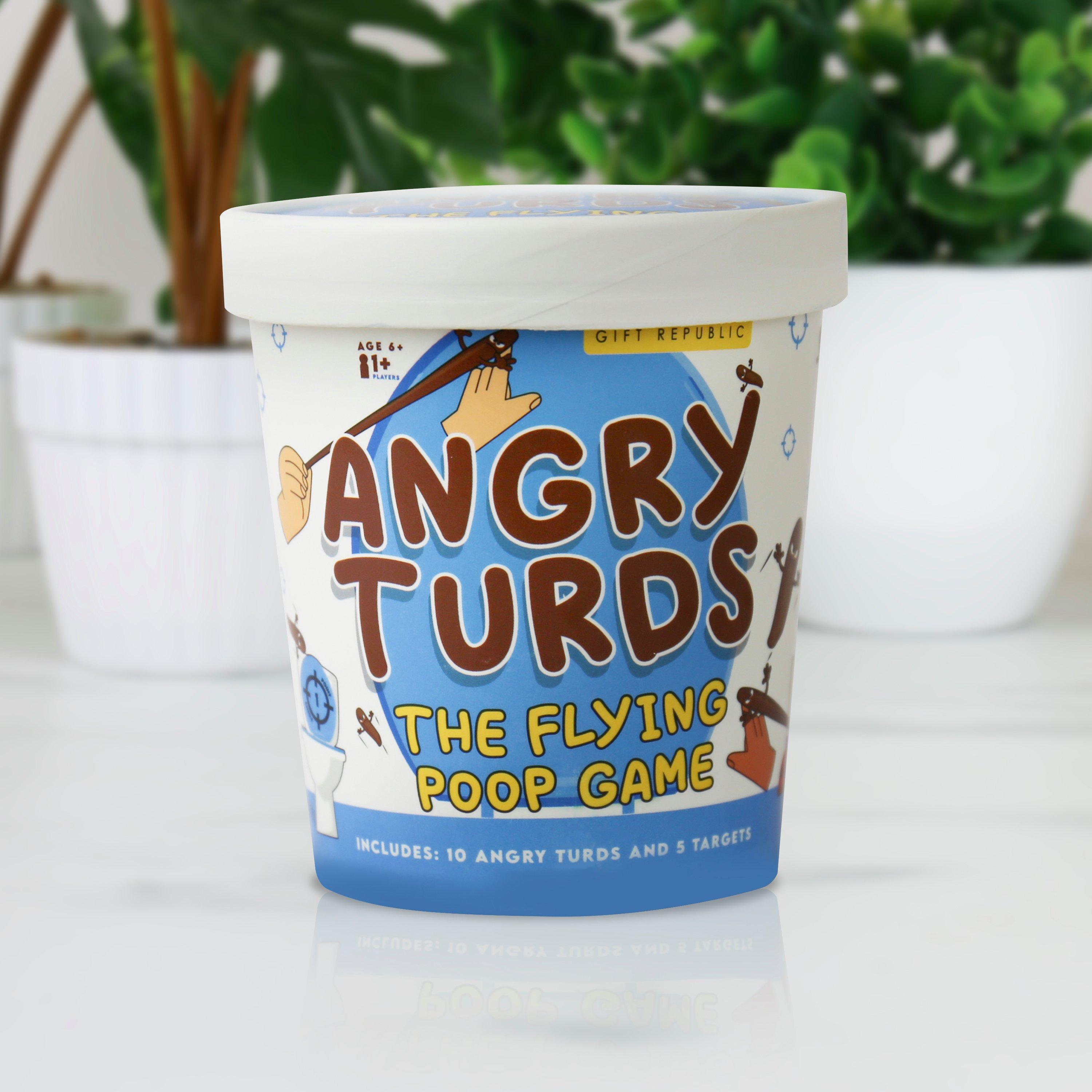 Gift Republic  Angry Turds – The Flying Poop Game - Blue