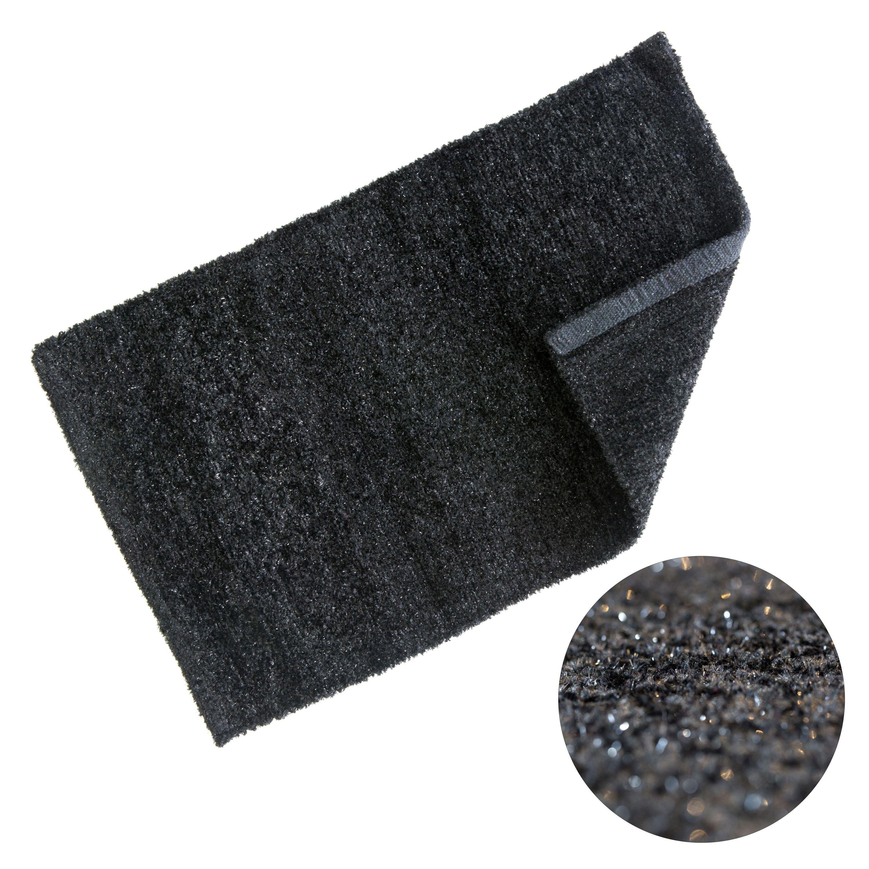 Black - Emma Barclay - Bath Mat Sparkle Absorbent Washable Twinkle - 1