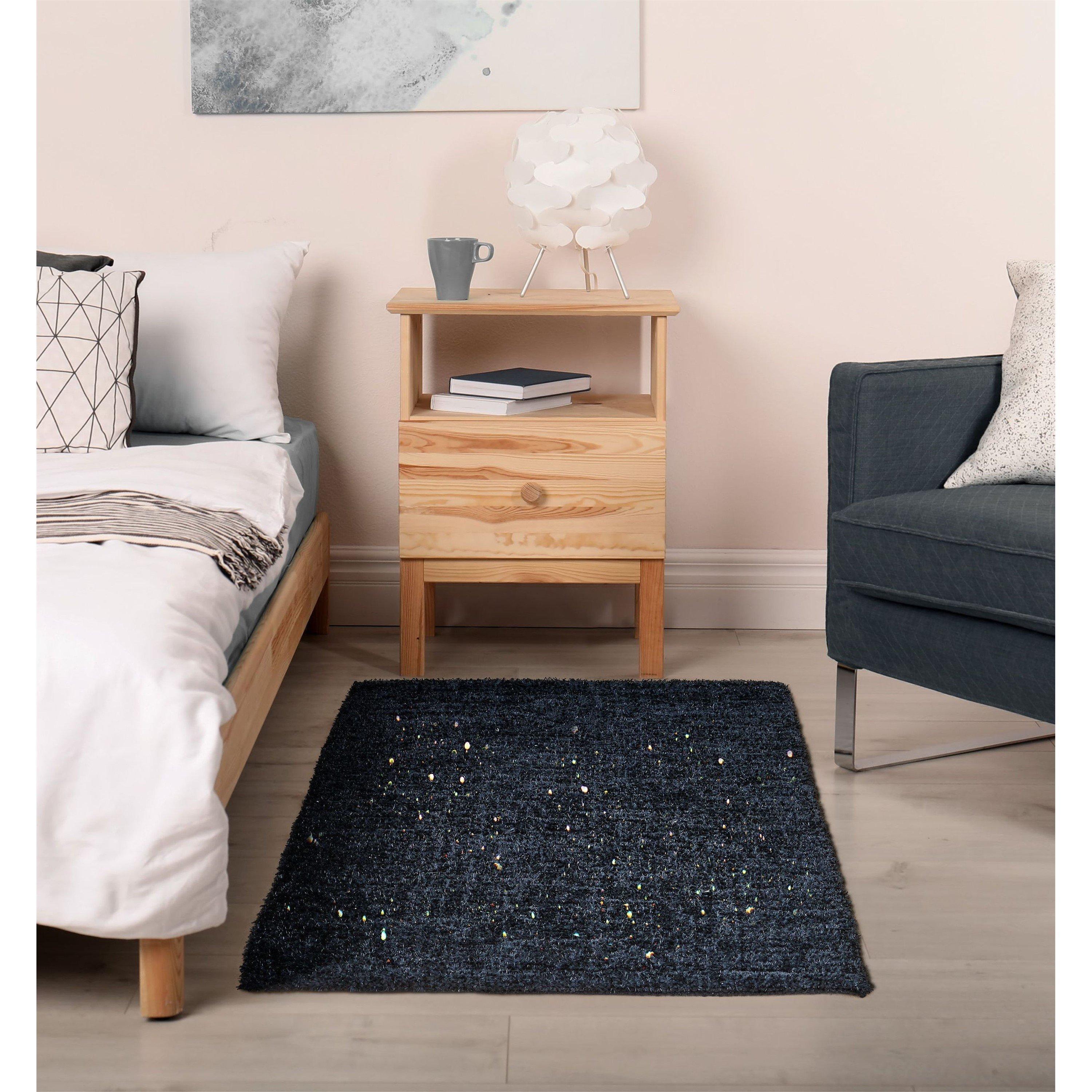 Black - Emma Barclay - Bath Mat Sparkle Absorbent Washable Twinkle - 2