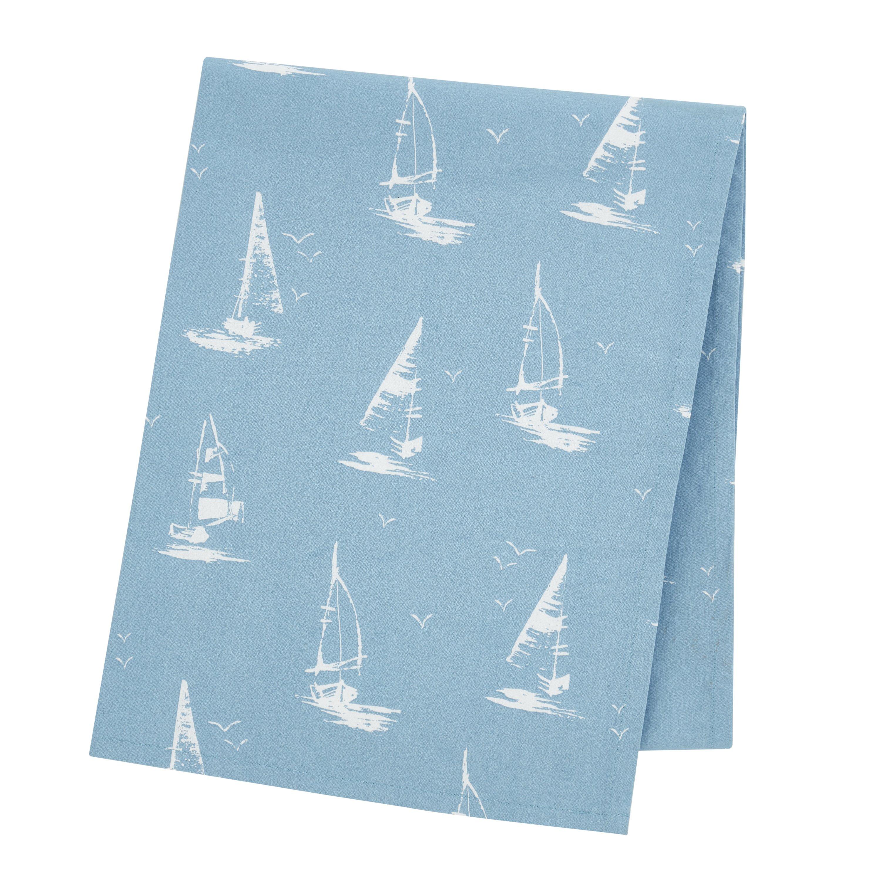 Blue - Catherine Lansfield - Salcombe Boats Cotton Table Cloth - 3