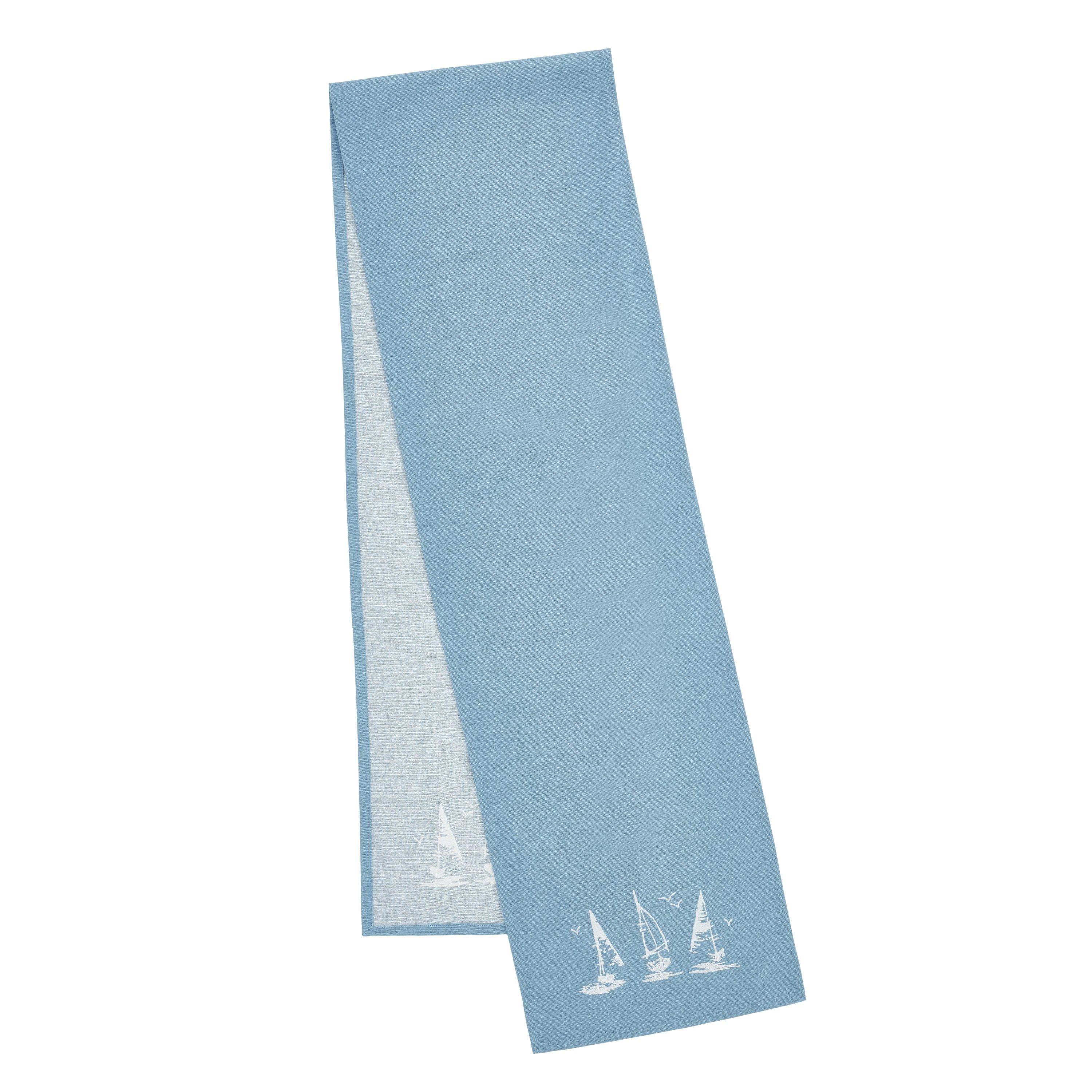 Blue - Catherine Lansfield - Salcombe Boats Cotton Dining Table Runner - 3