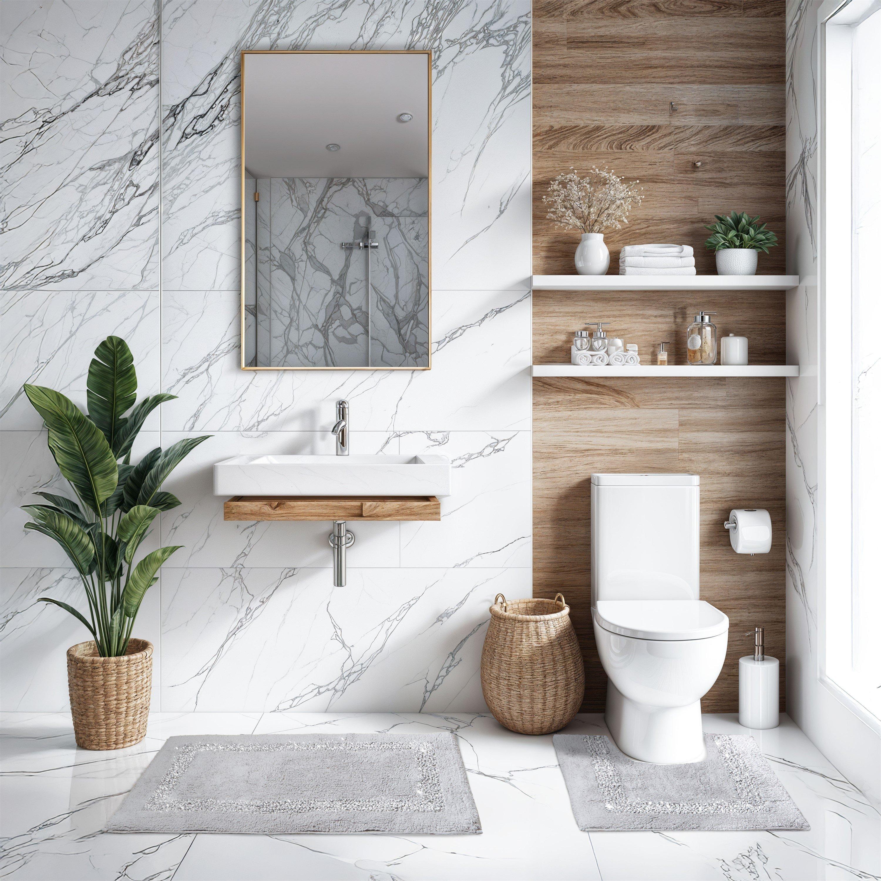 Silver - Emma Barclay - 2 Piece Bath Mat Set Sparkle Absorbent Diamante - 4