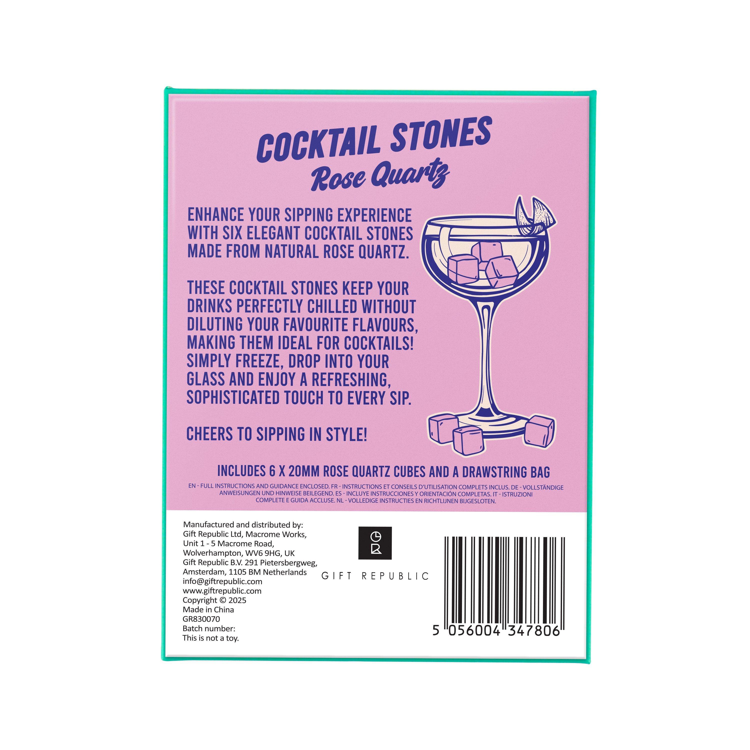 Multi - Gift Republic - Cocktail Stones – Rose Quartz - 6