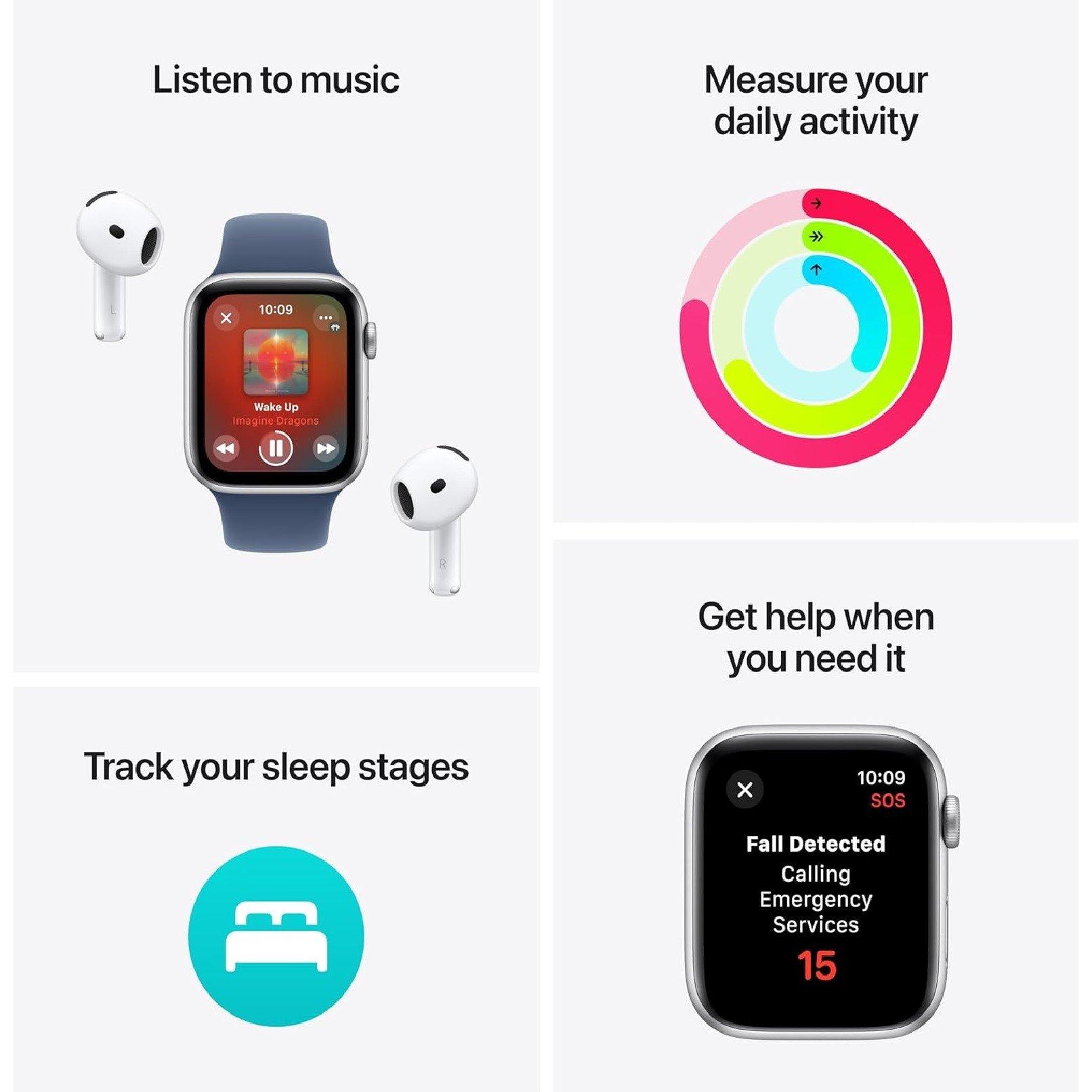 Starlight - Apple - APPLE Watch SE - 44m Aluminium Case Sport Band M/L - 3