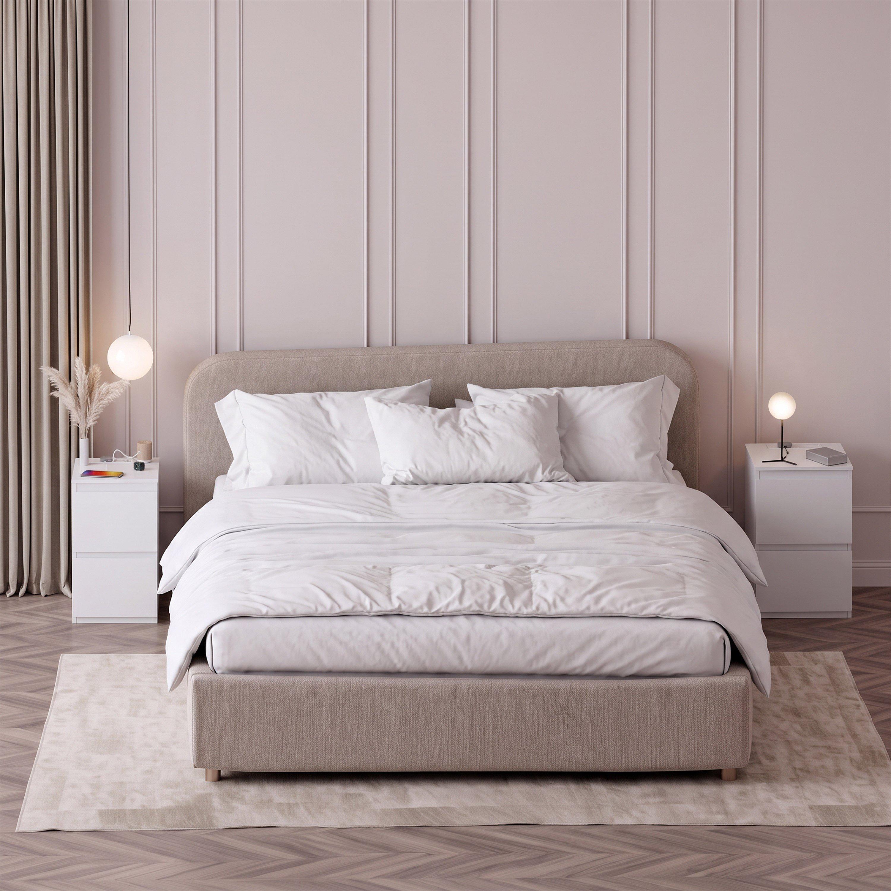 White - Lassic - Denver 2 Drawer Bedside Chest With Power Outlet - 7