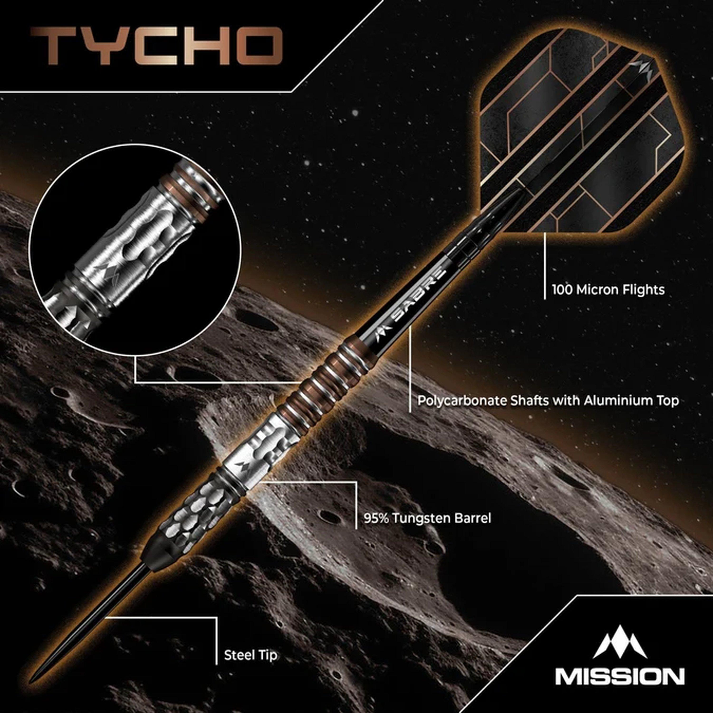 Black & Bronze - Mission Darts - Mission Tycho Darts - Steel Tip - 90% Tungsten - 2